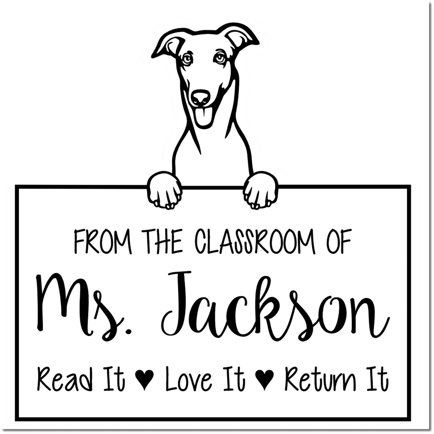 Greyhound Custom Read It Love It Return It For Book Collectors Stamp - Engineer Seal Stamps