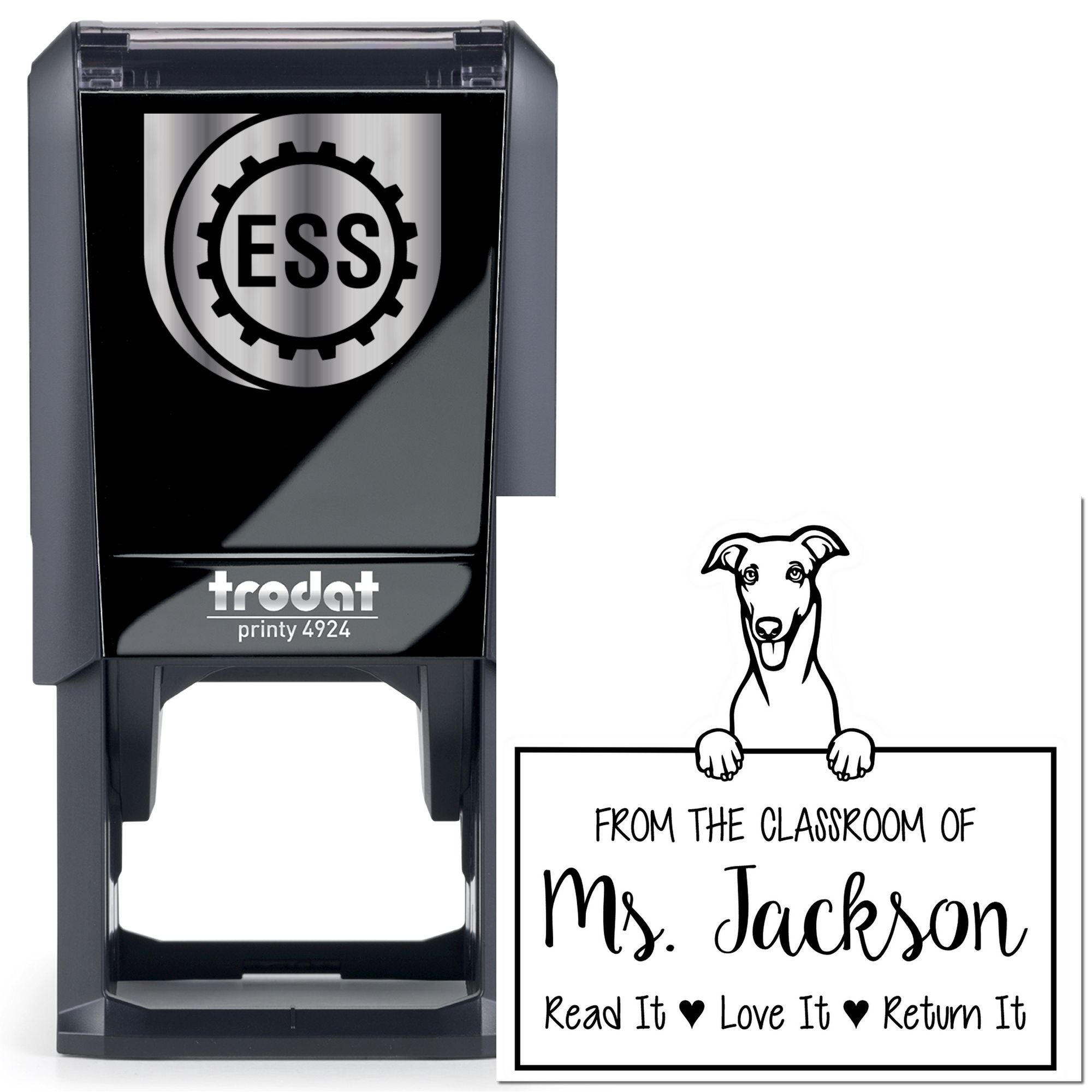 Greyhound Customizable Read It Love It Return It Personalizable Stamp Self-Inking - Engineer Seal Stamps