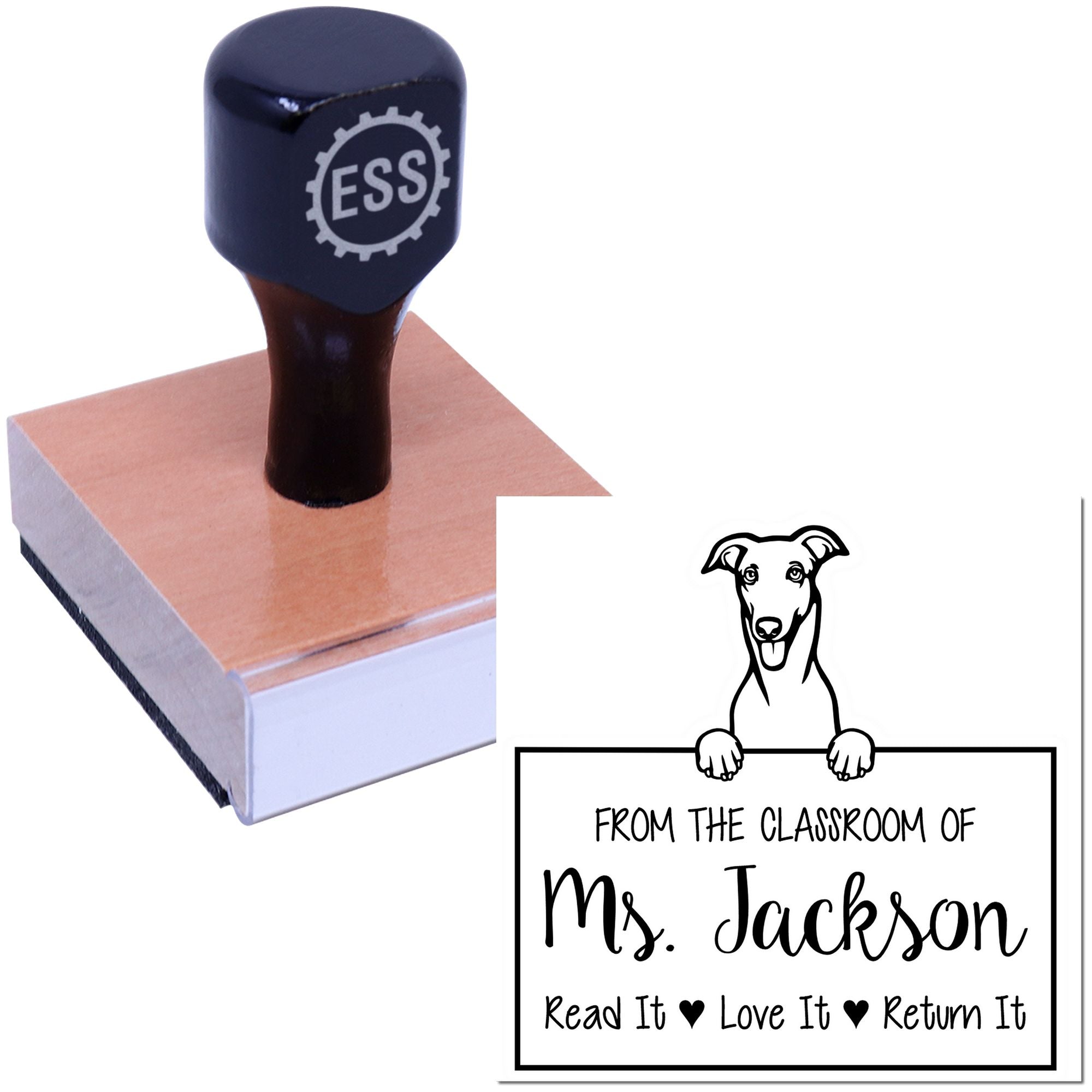 Greyhound Custom Read It Love It Return It For Book Collectors Stamp - Engineer Seal Stamps