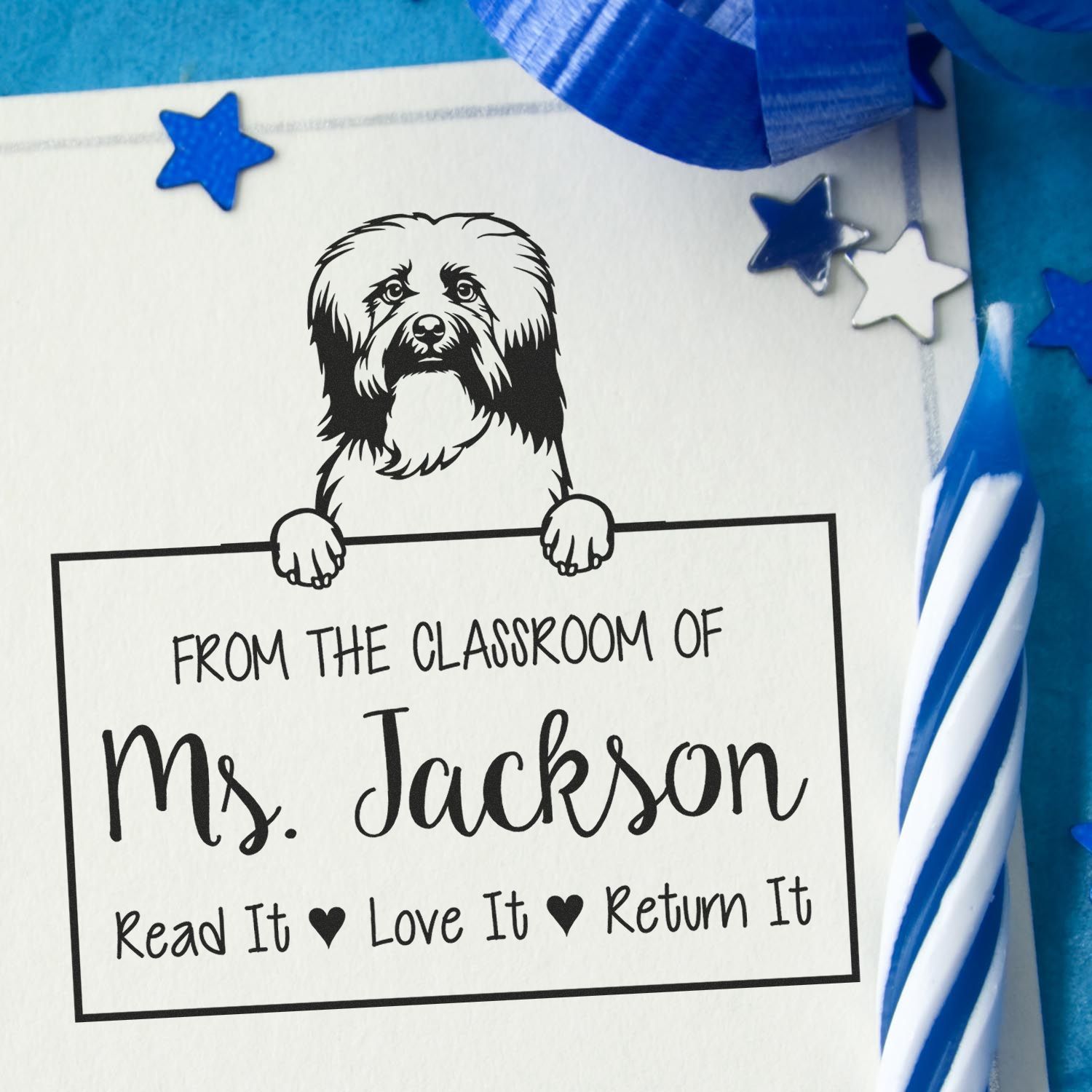 Havanese Dog Personalized Return It Book Stamp - Engineer Seal Stamps