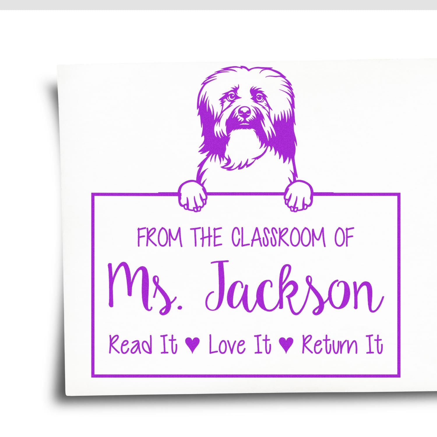 Havanese Dog Personalized Return It Book Stamp - Engineer Seal Stamps