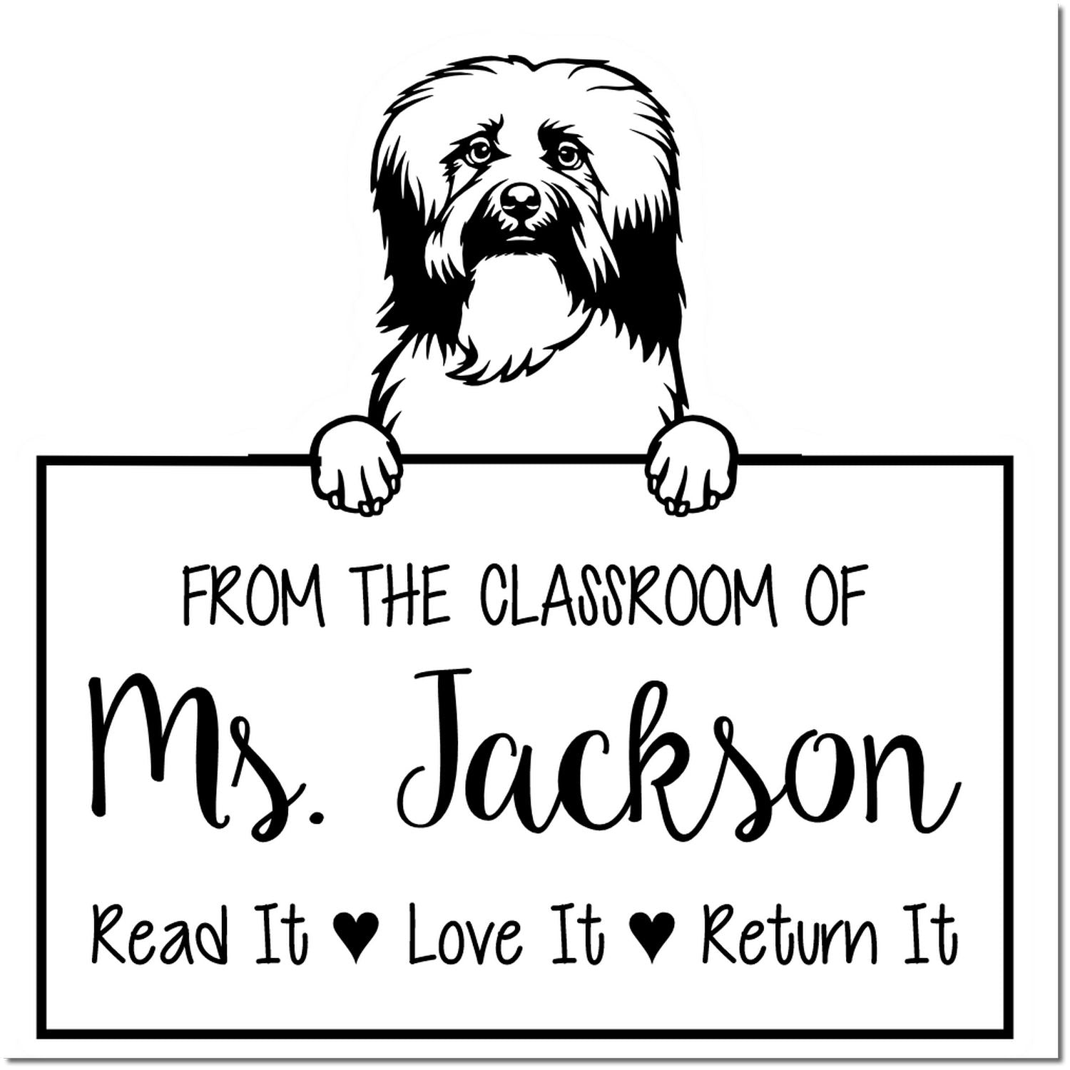 Havanese Customizable Read It Love It Return It Personalized Stamp Self-Inking - Engineer Seal Stamps