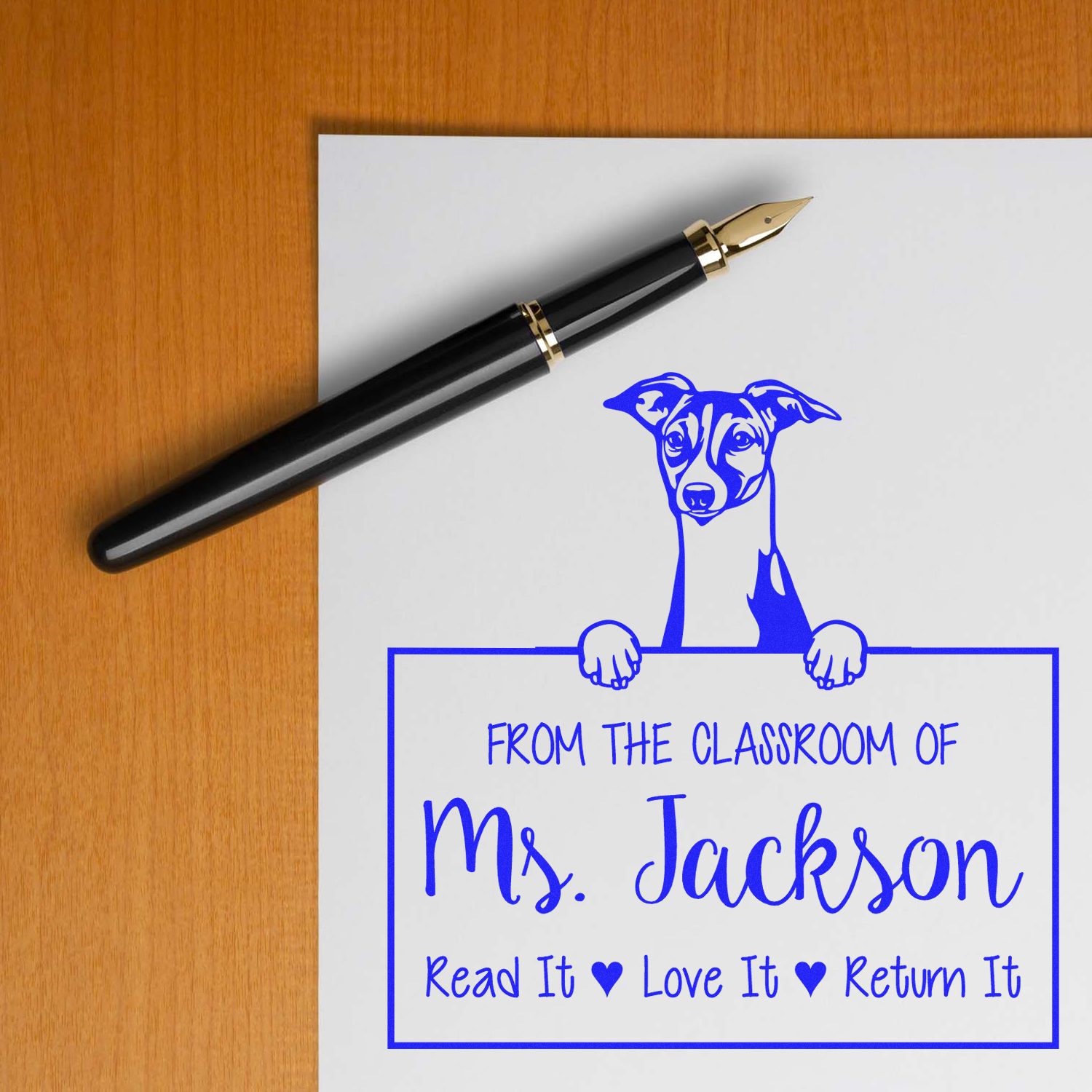 Italian Greyhound Dog Personalized Love Your Library Stamp - Engineer Seal Stamps