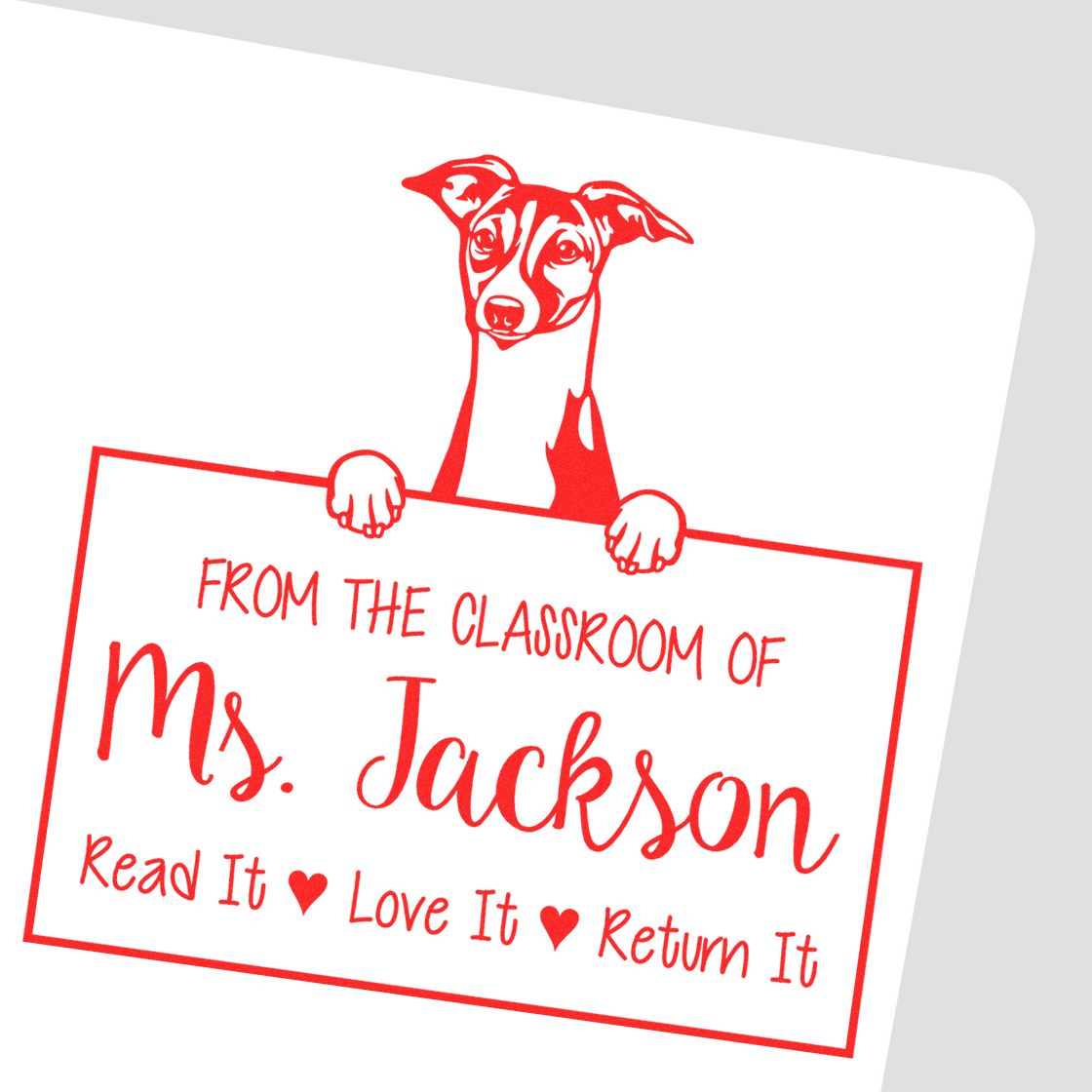 Italian Greyhound Custom Read It Love It Return It For Book Lovers Stamp - Engineer Seal Stamps