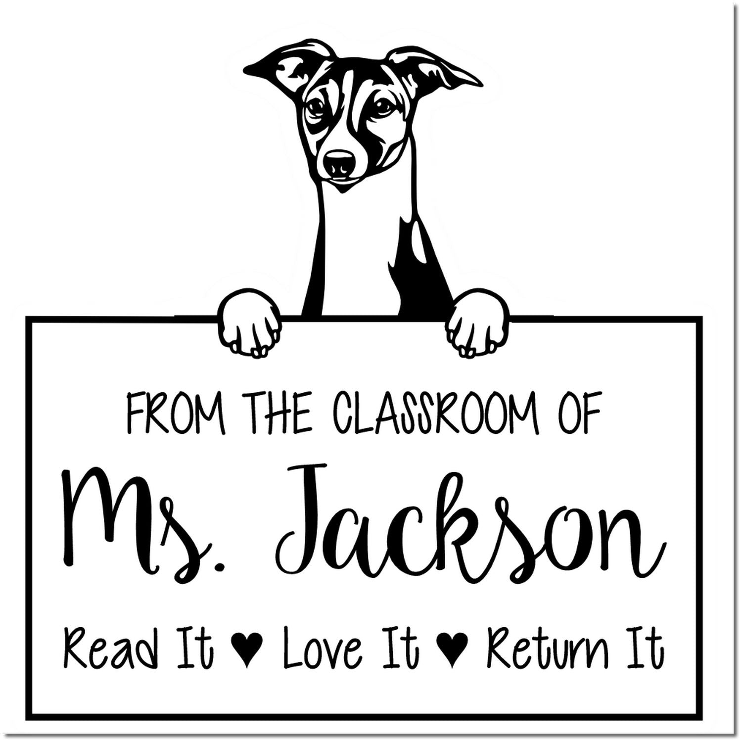 Italian Greyhound Customizable Read It Love It Return It Rubber Stamp Self-Inking - Engineer Seal Stamps