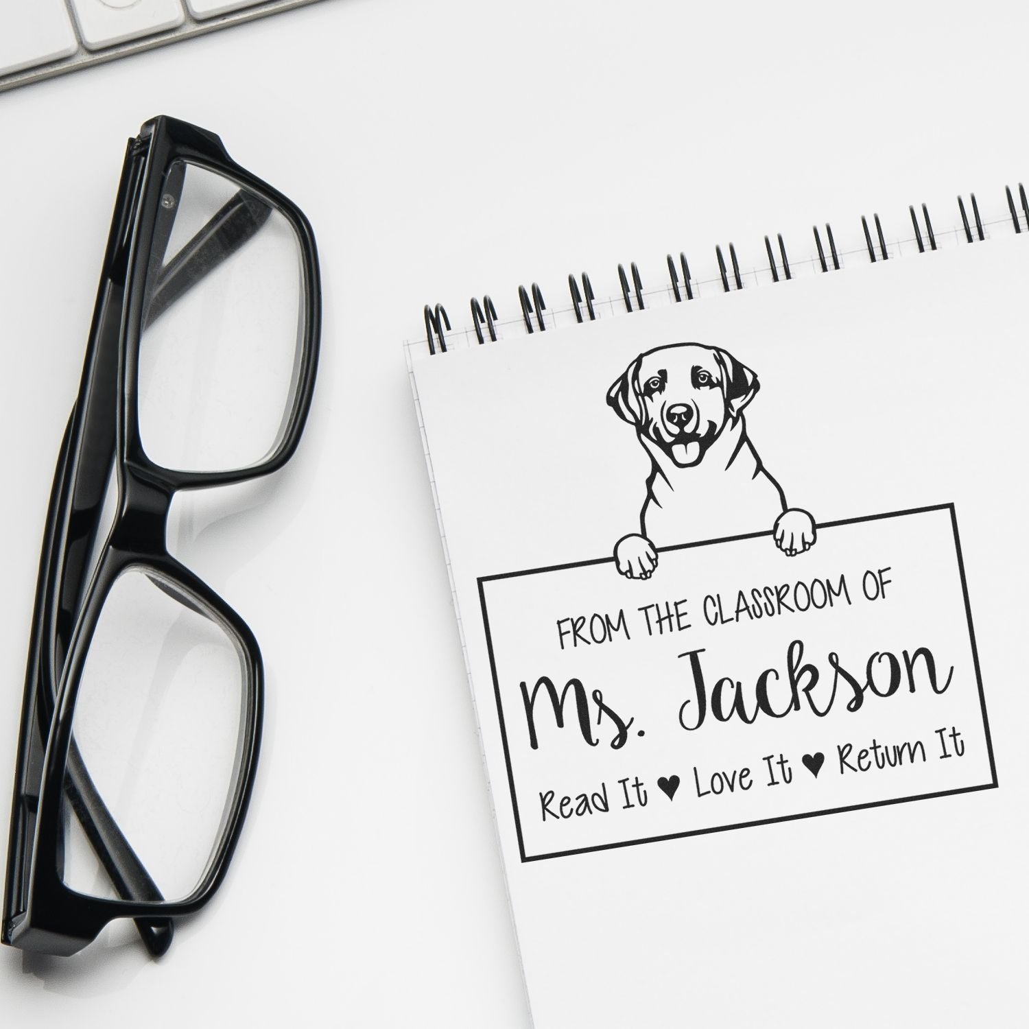 Labrador Retriever Custom Read It Love It Return It For Books Stamp - Engineer Seal Stamps