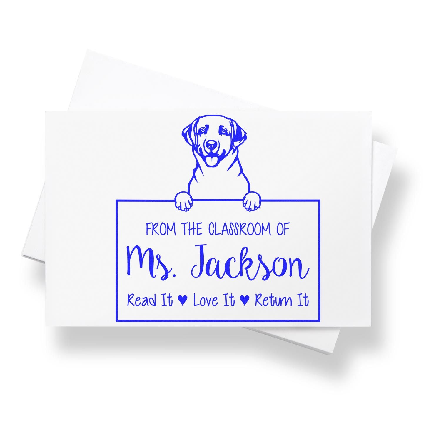 Personalizable Teacher Resource Stamp with Labrador Retriever Dog - Engineer Seal Stamps