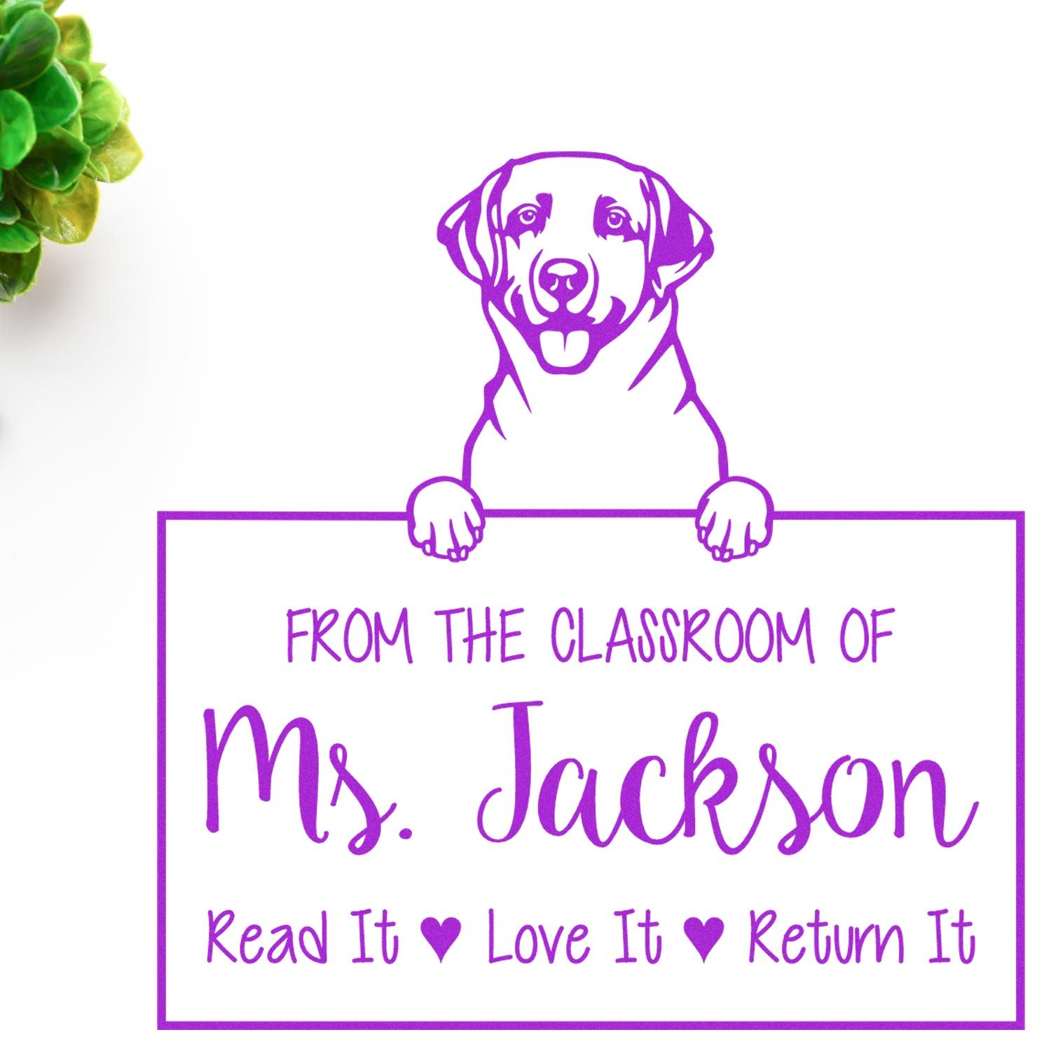 Labrador Retriever Custom Read It Love It Return It For Books Stamp - Engineer Seal Stamps