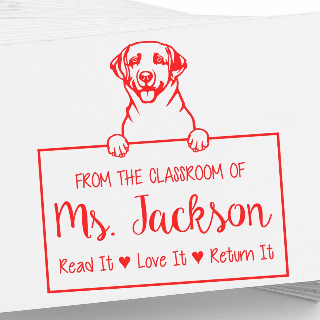 Labrador Retriever Dog Personalized Library Management Stamp - Engineer Seal Stamps