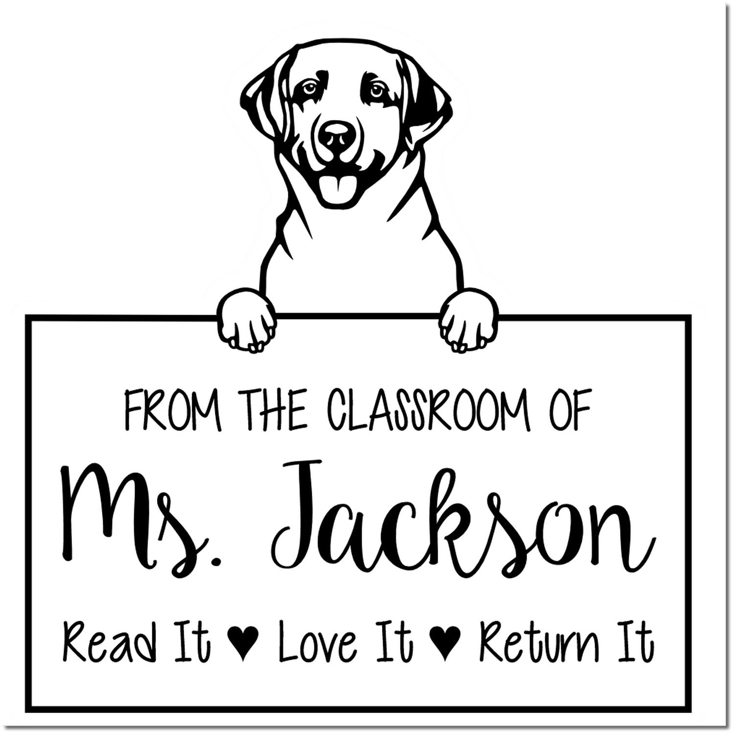 Labrador Retriever Custom Read It Love It Return It For Books Stamp - Engineer Seal Stamps