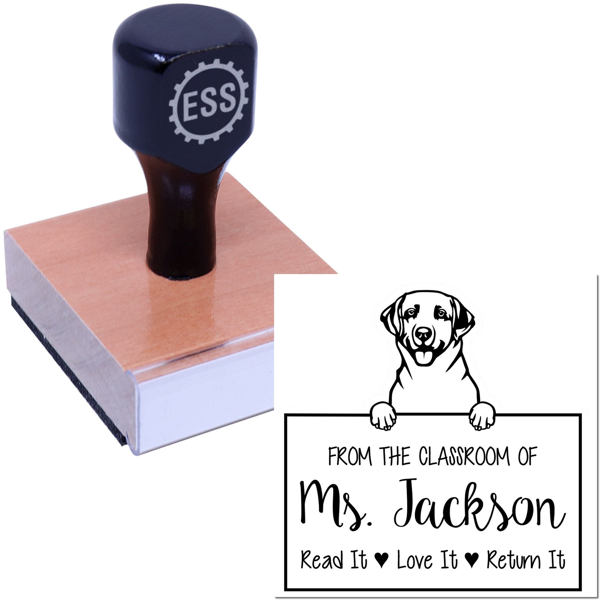 Labrador Retriever Custom Read It Love It Return It For Books Stamp - Engineer Seal Stamps