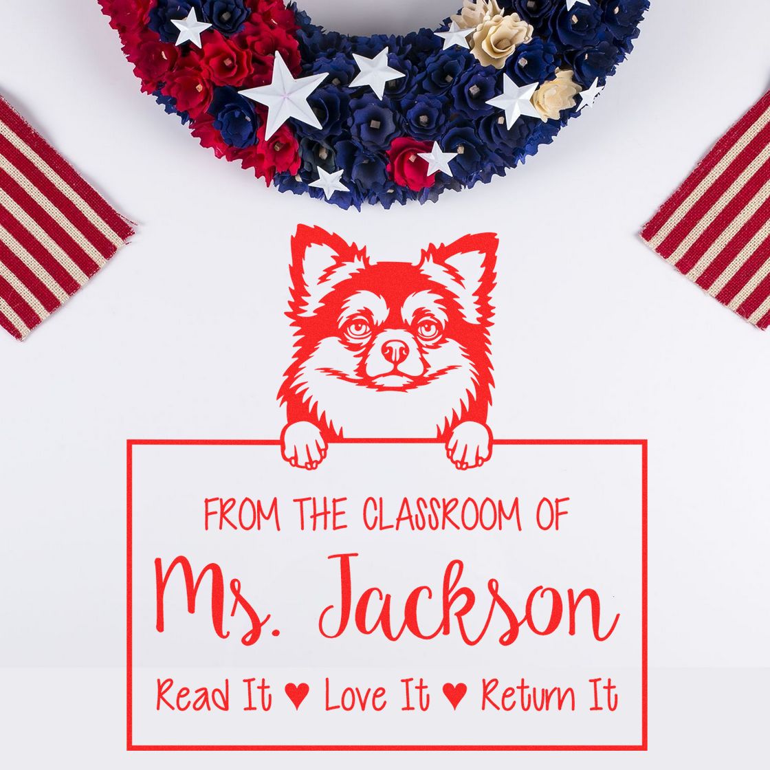 Long Haired Chihuahua Customizable Read It Love It Return It Teacher Stamp Self-Inking - Engineer Seal Stamps