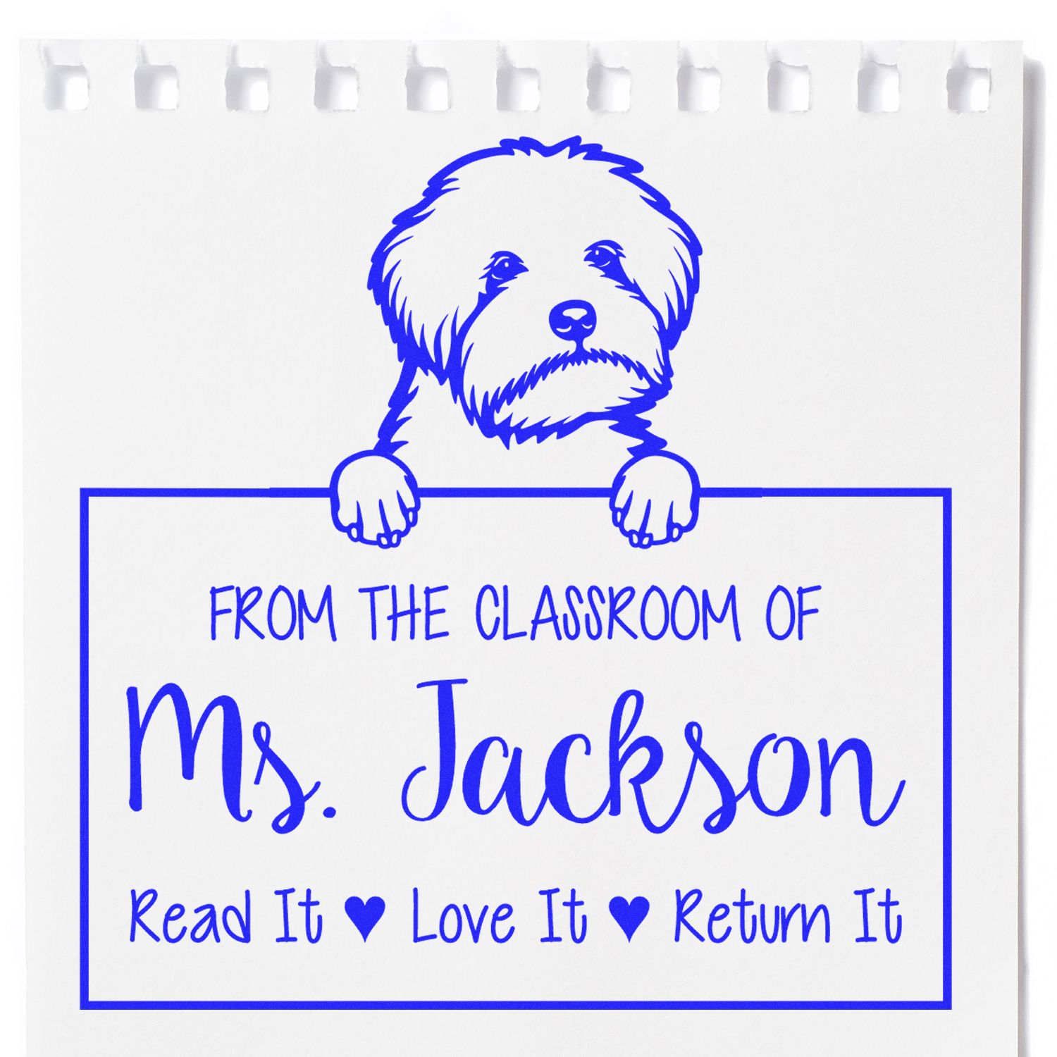 Maltipoo Dog Personalized Library Tools For Teachers Stamp - Engineer Seal Stamps