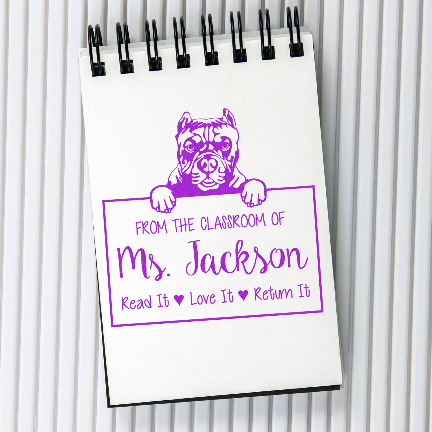 Pitbull Dog Personalizable Book Stamp - Engineer Seal Stamps