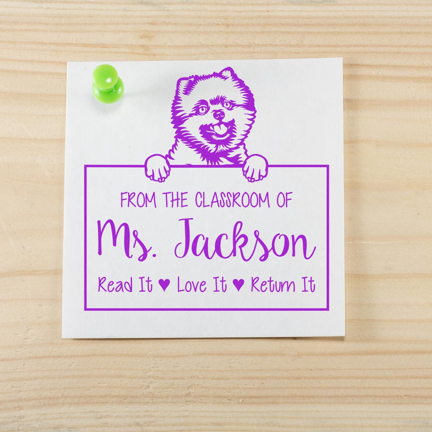 Pomeranian Custom Read It Love It Return It Stamp