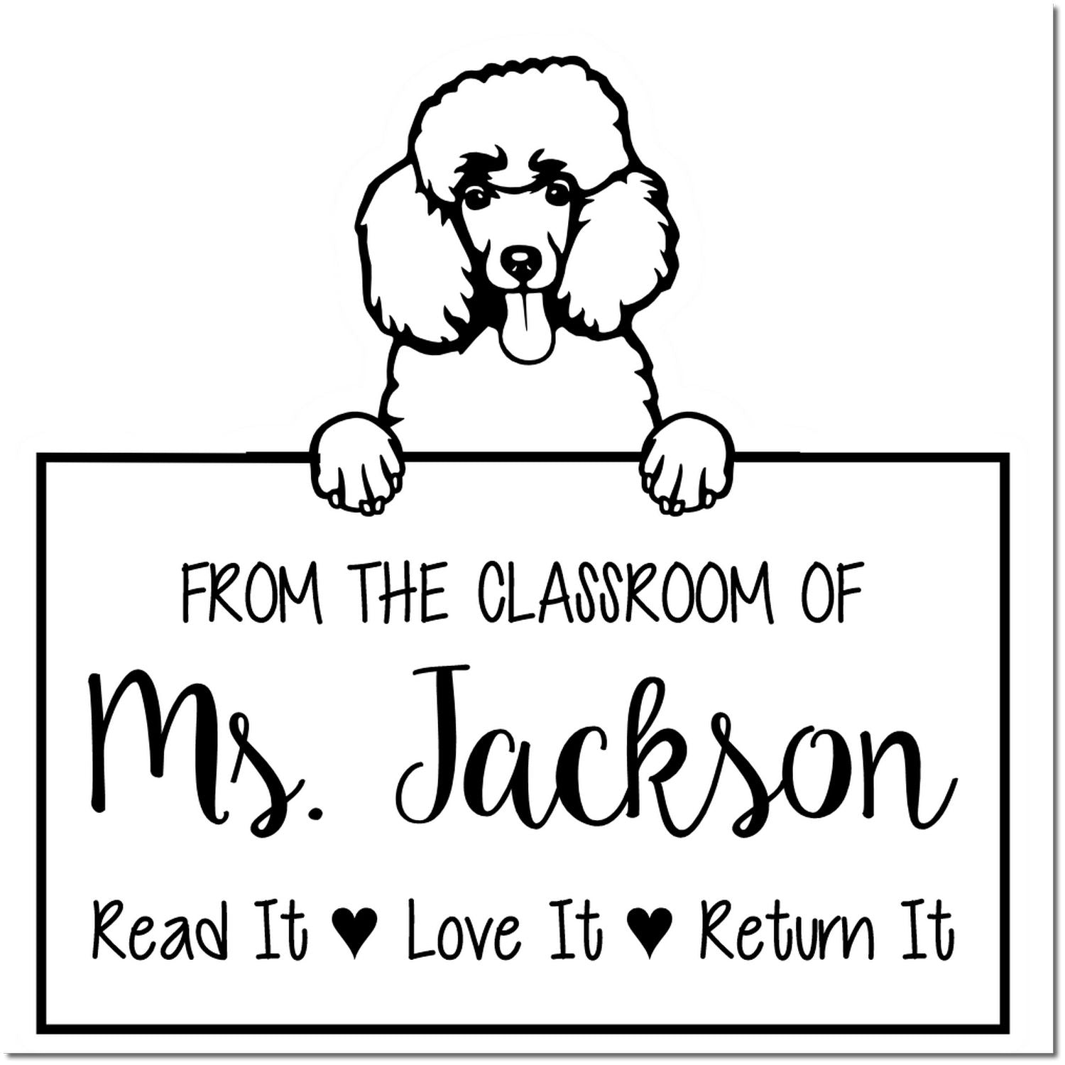 Poodle Customized Book Label Stamp Self-Inking - Engineer Seal Stamps