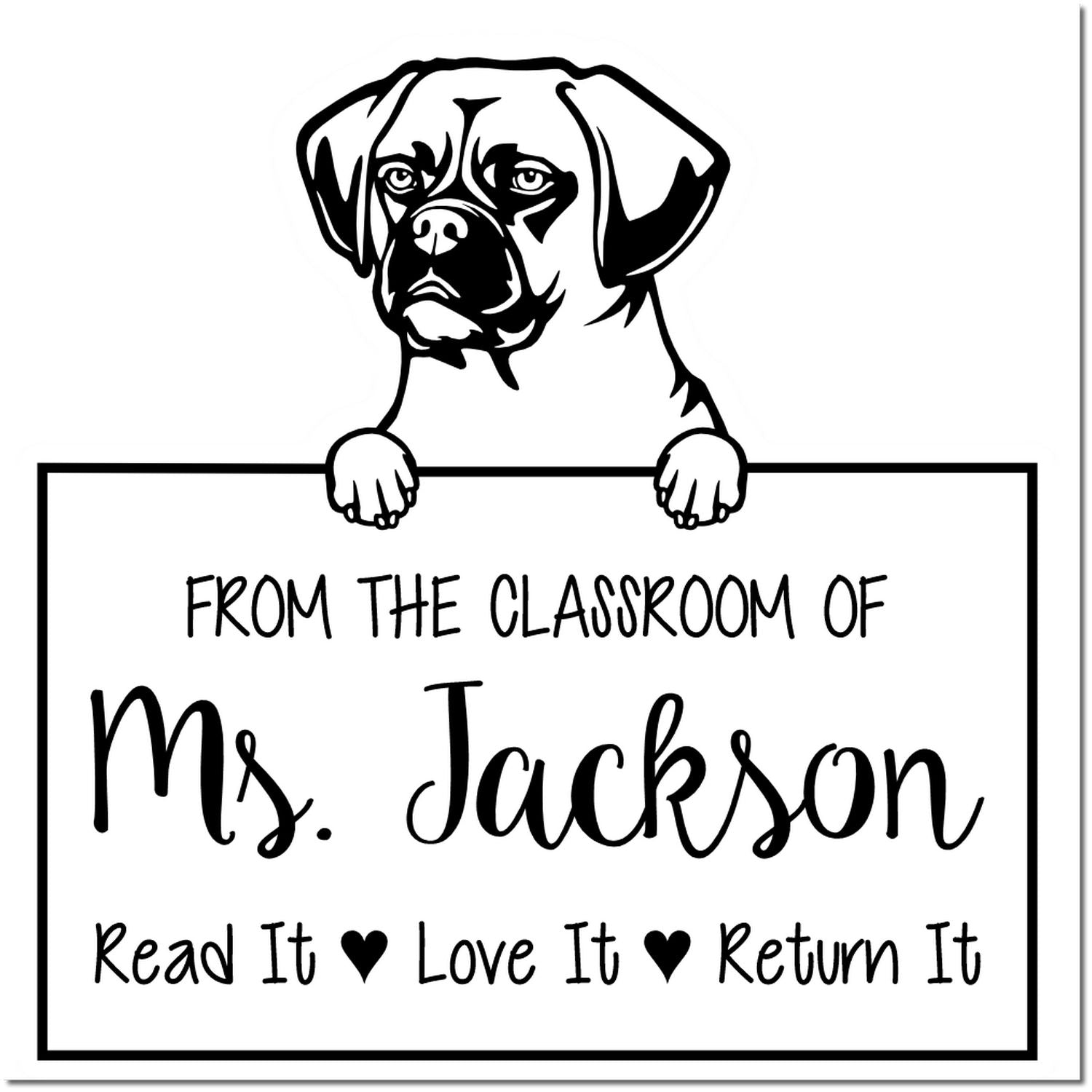 Cute Puggle Customized Book Name Stamp Self-Inking - Engineer Seal Stamps