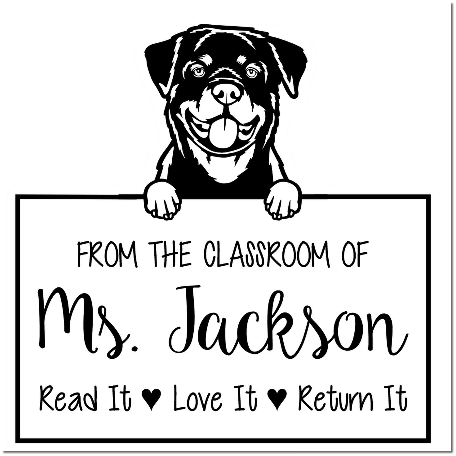 Rottweiler Custom Return To Library Stamp - Engineer Seal Stamps