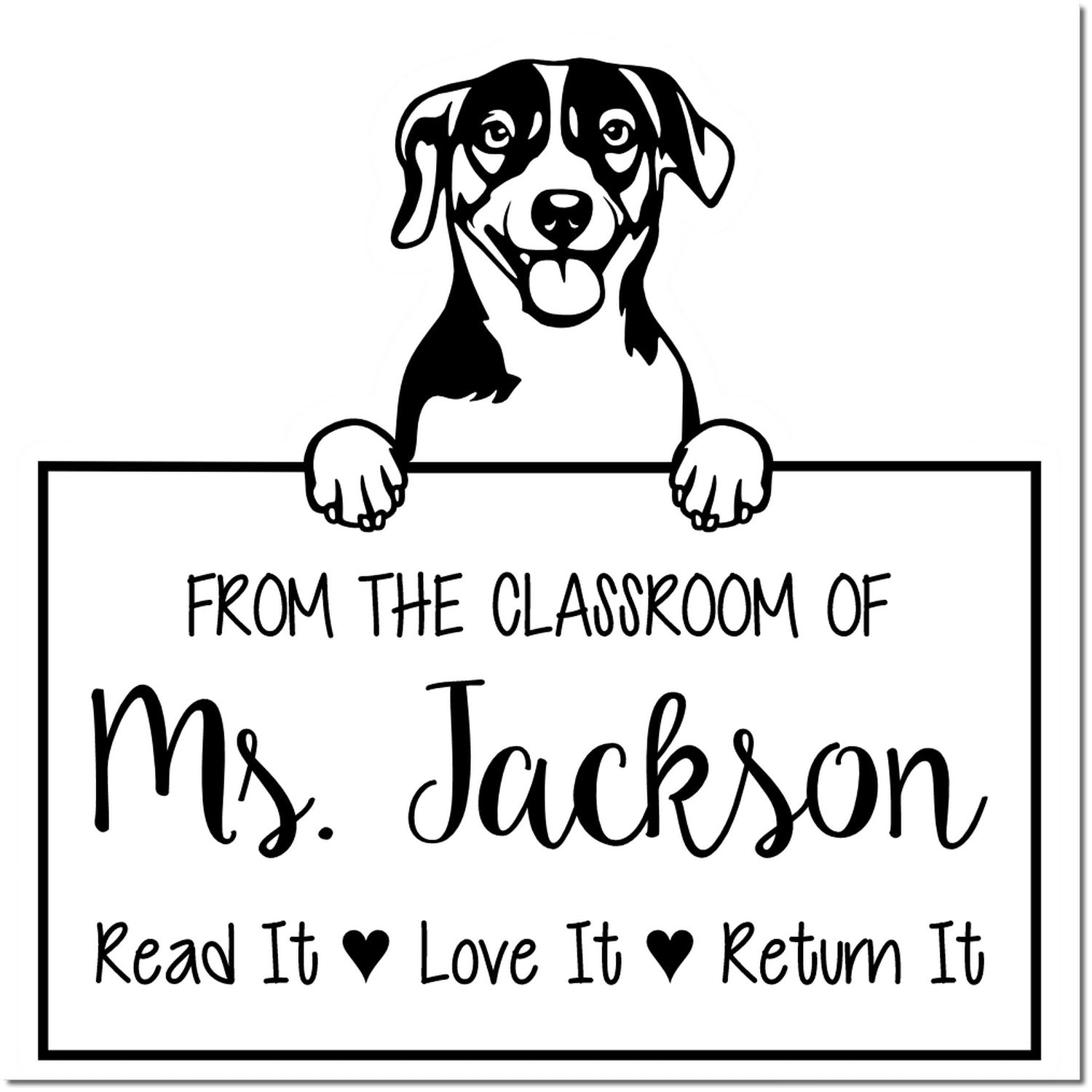 Russell Terrier Customized Book Return Stamp Self-Inking - Engineer Seal Stamps