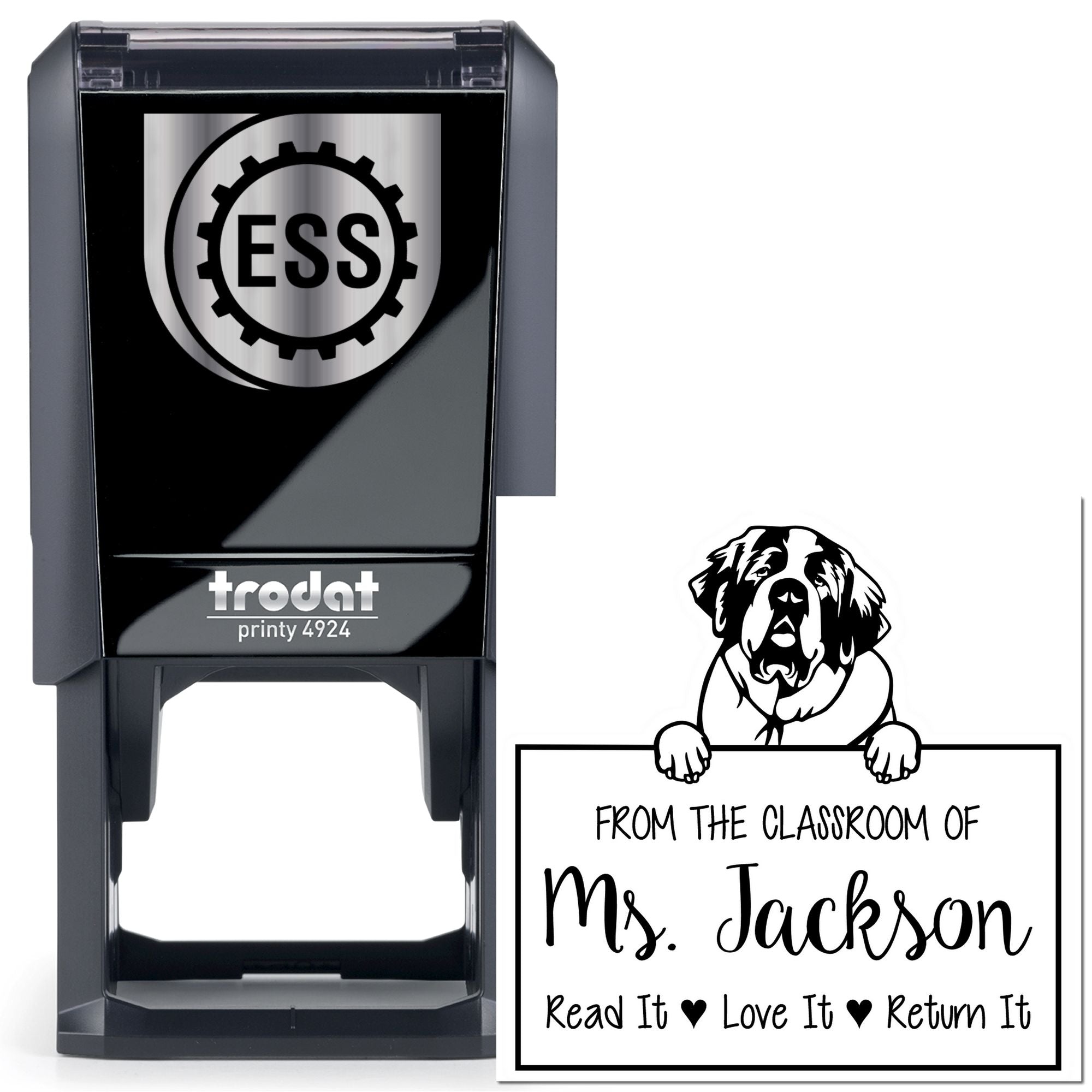 Saint Bernard Customized Book Stamp Self-Inking - Engineer Seal Stamps