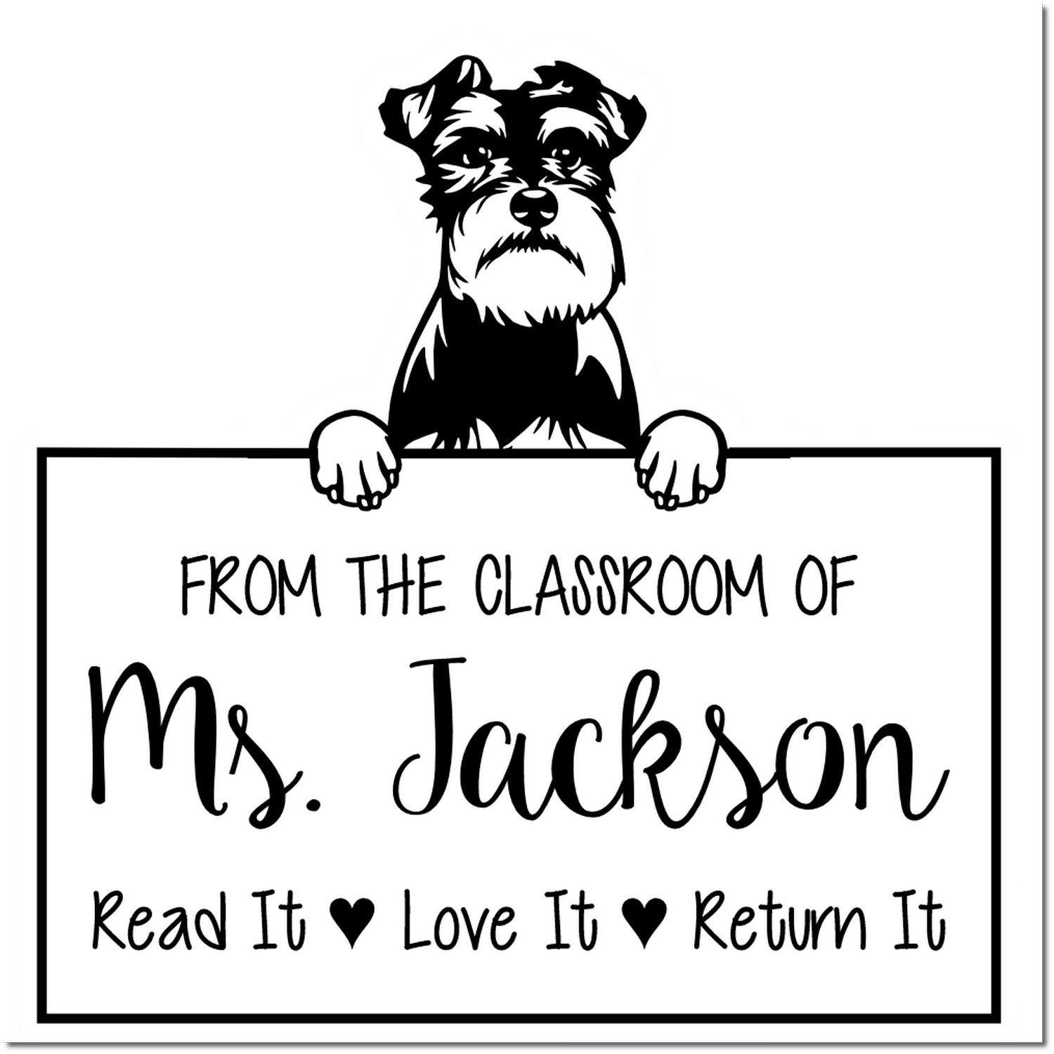 Schnauzer Customizable Bibliophile Stamp - Engineer Seal Stamps