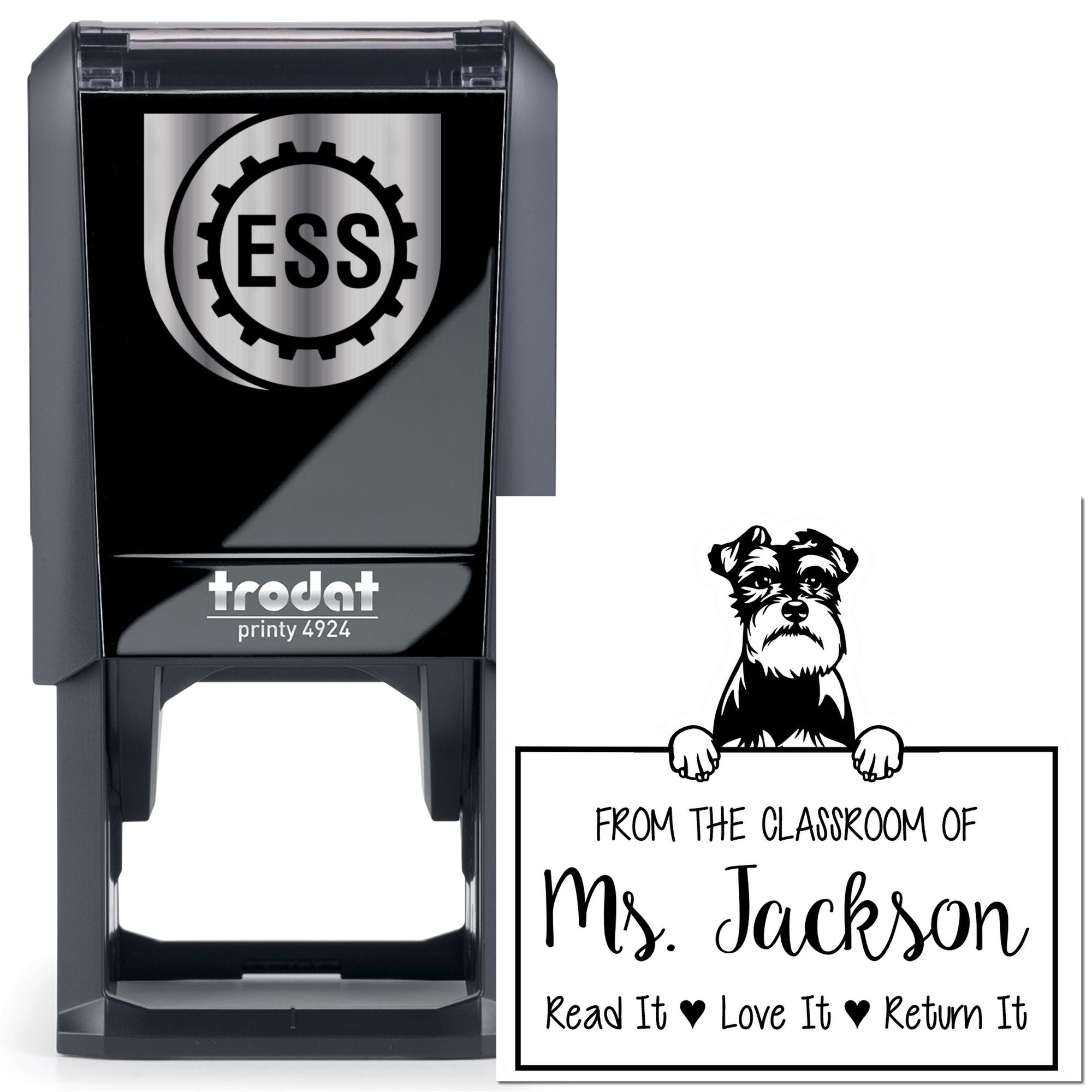 Schnauzer Customized Bookplate Stamp Self-Inking - Engineer Seal Stamps