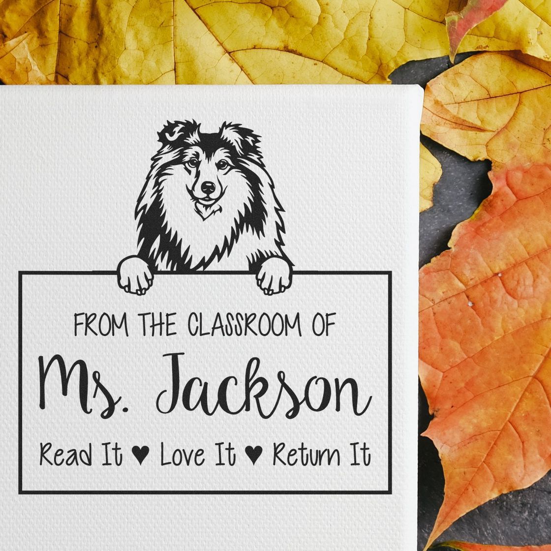 Shetland Sheepdog Dog Personalizable From The Library Of Stamp - Engineer Seal Stamps