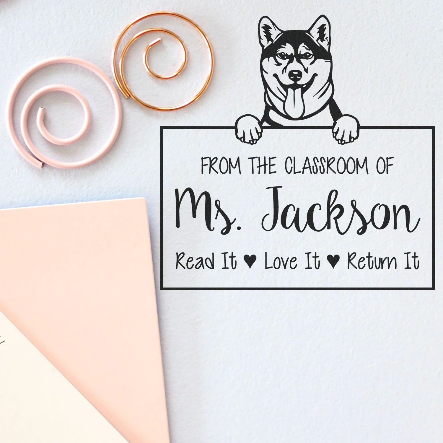 Shiba Inu Customized For Library Books Stamp Self-Inking - Engineer Seal Stamps