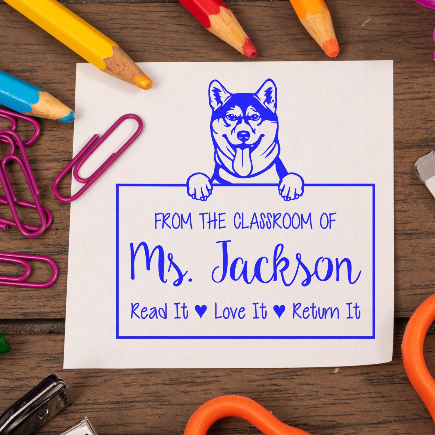 Shiba Inu Customized For Library Books Stamp Self-Inking - Engineer Seal Stamps