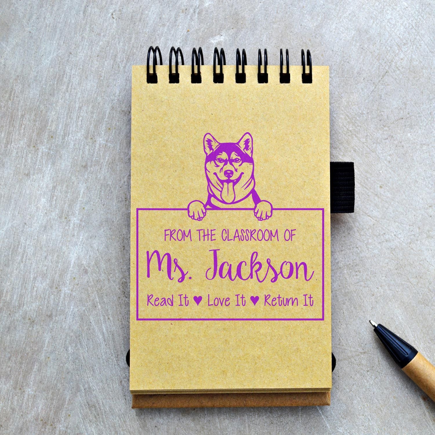 Shiba Inu Customizable Book Circulation Stamp