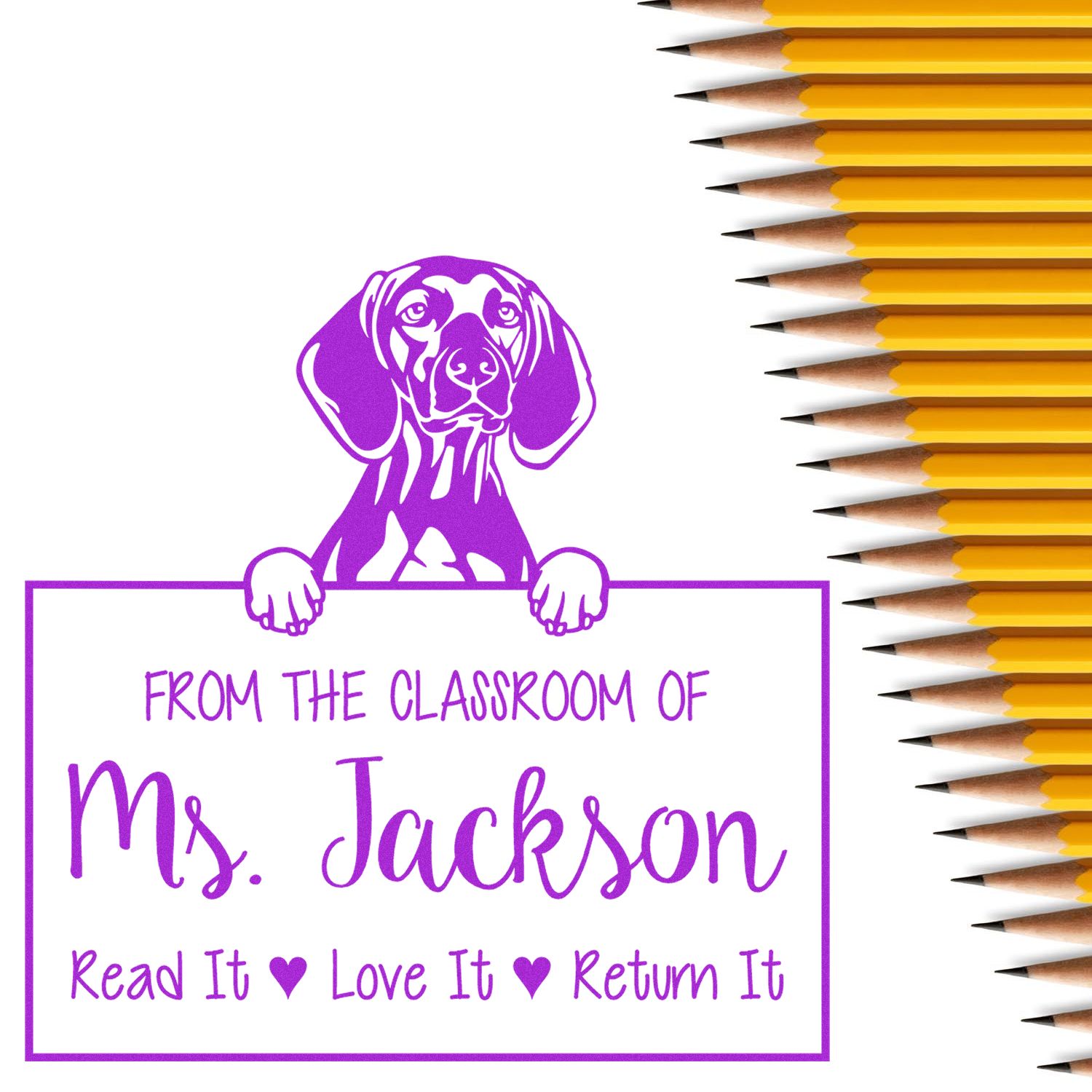 Vizslas Customizable Book Lover Stamp - Engineer Seal Stamps