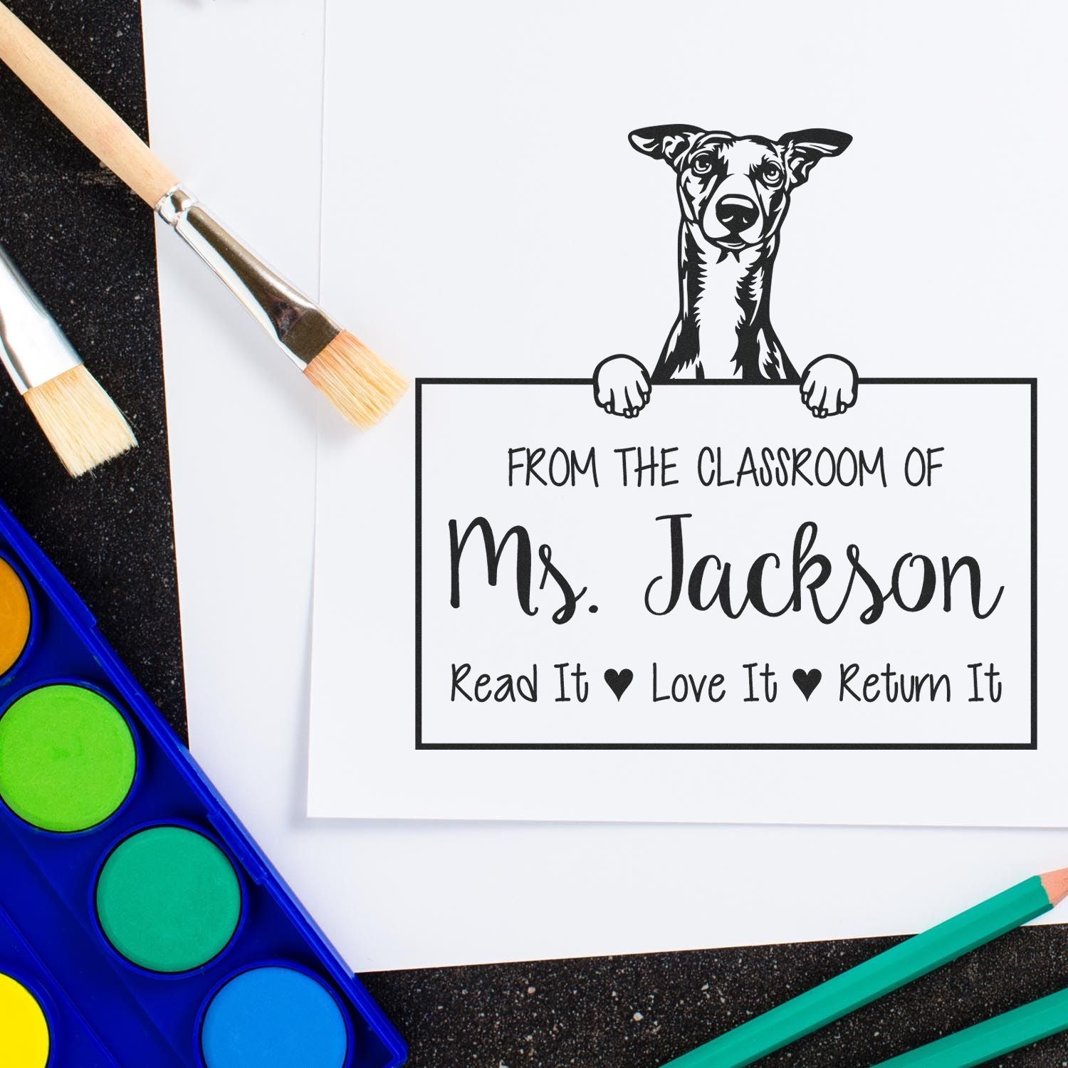 Whippet Customizable Book Return Stamp - Engineer Seal Stamps