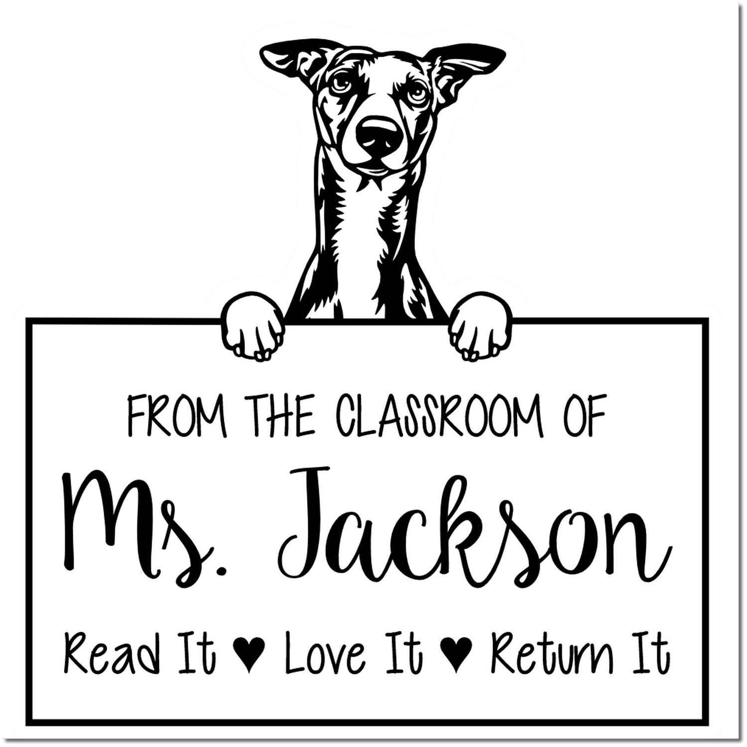 Whippet Customized Library With Name Stamp Self-Inking - Engineer Seal Stamps