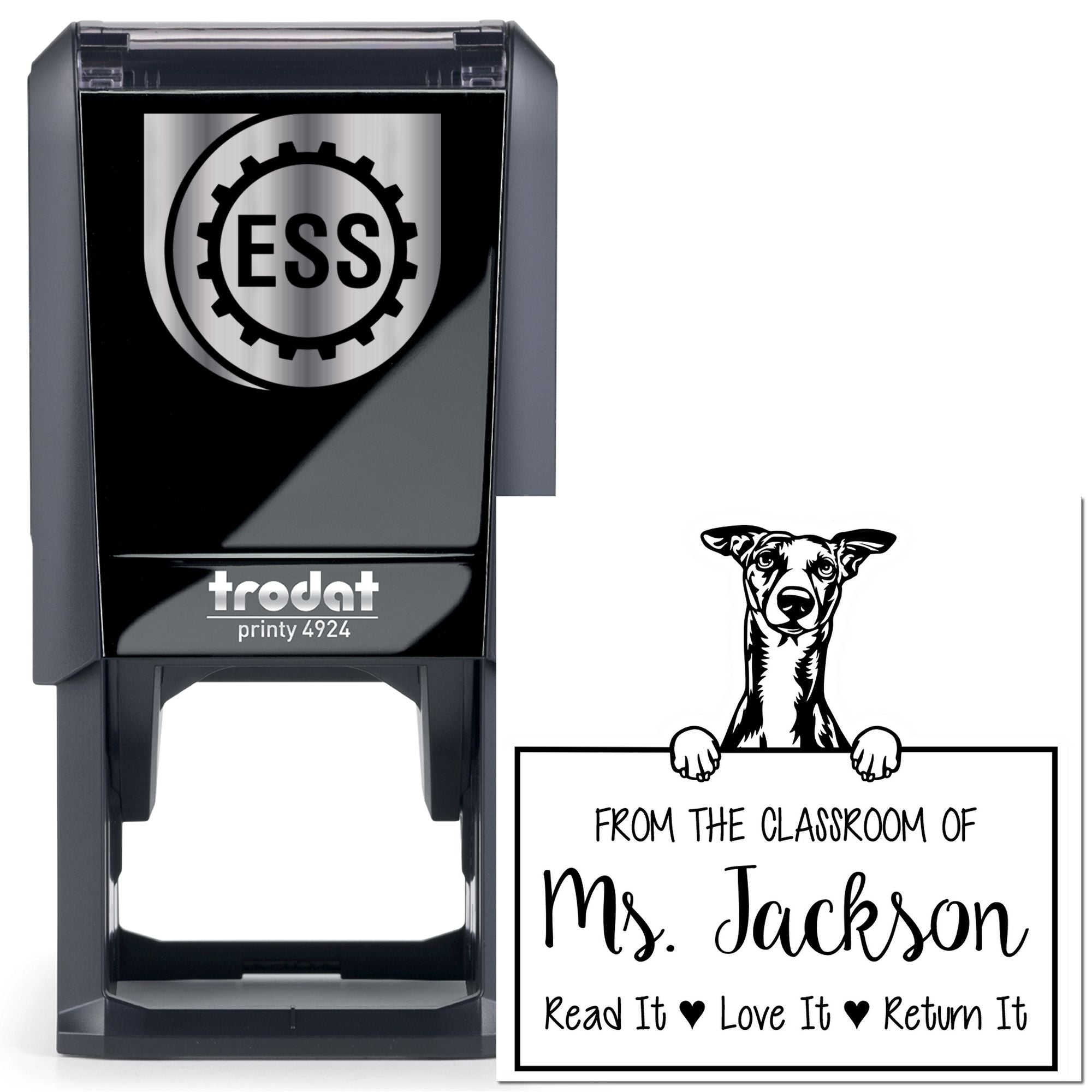 Whippet Customized Library With Name Stamp Self-Inking - Engineer Seal Stamps