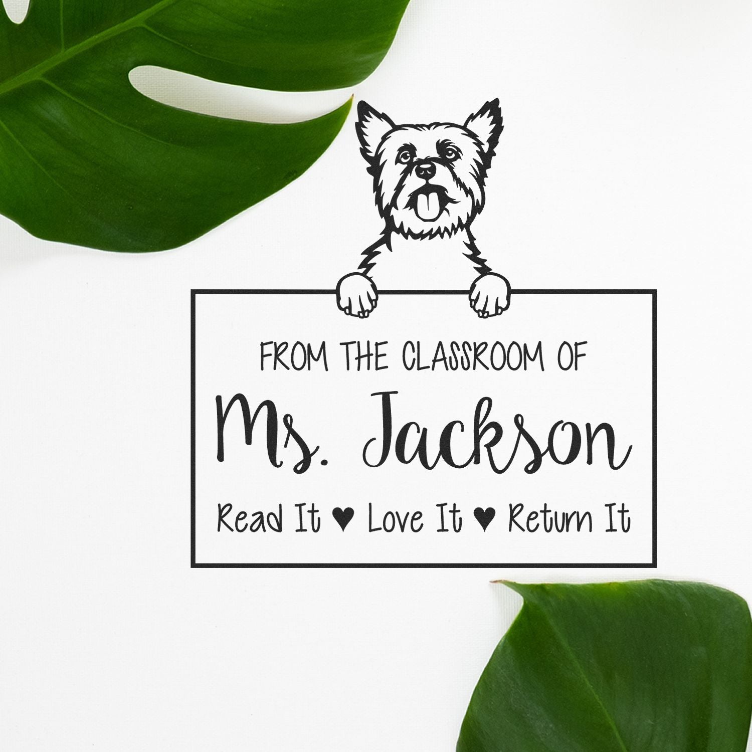 Yorkshire Terrier Customizable Book Stamp - Engineer Seal Stamps