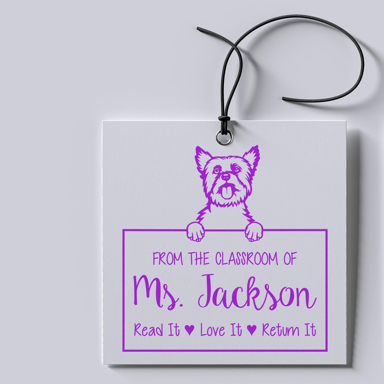 Yorkshire Terrier Customizable Book Stamp - Engineer Seal Stamps