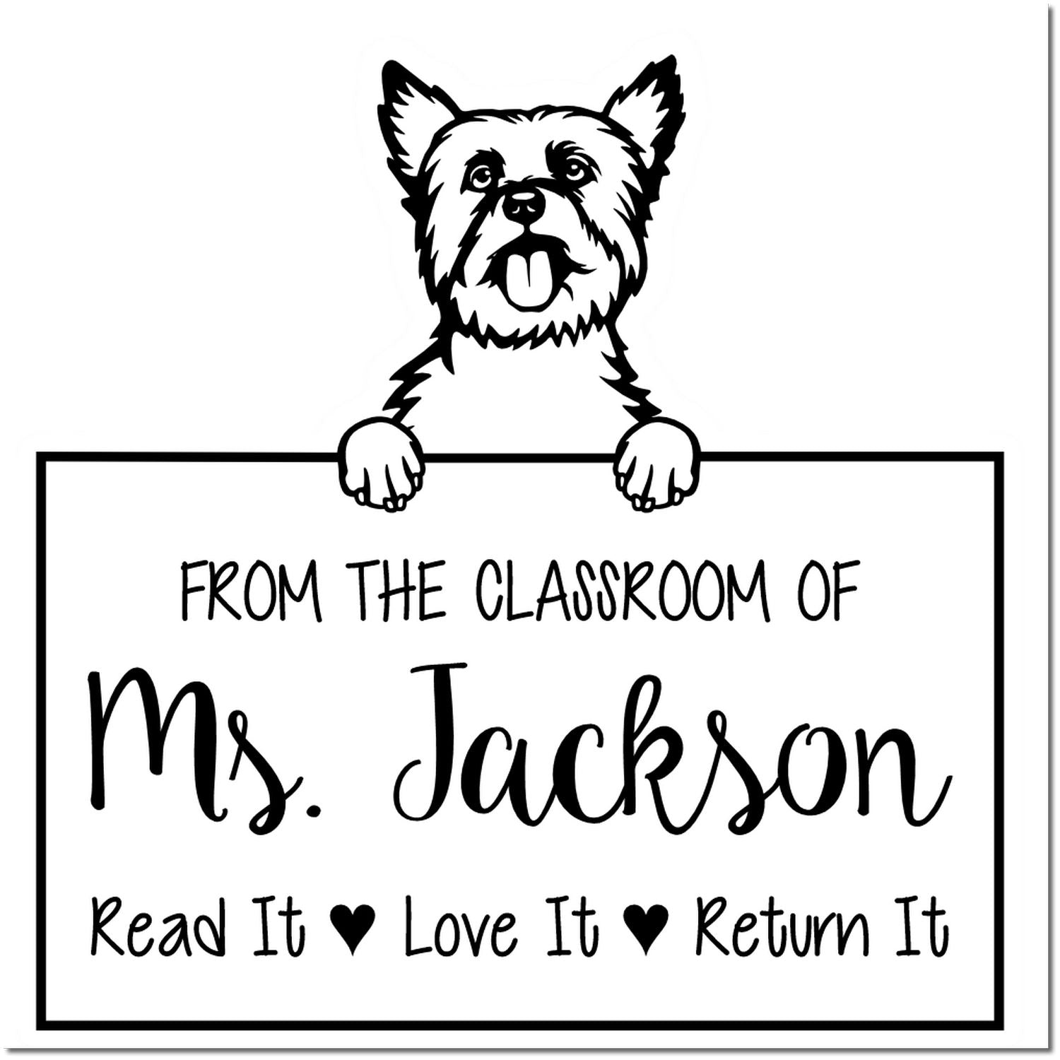 Yorkshire Terrier Customized Personal Library Stamp Self-Inking - Engineer Seal Stamps