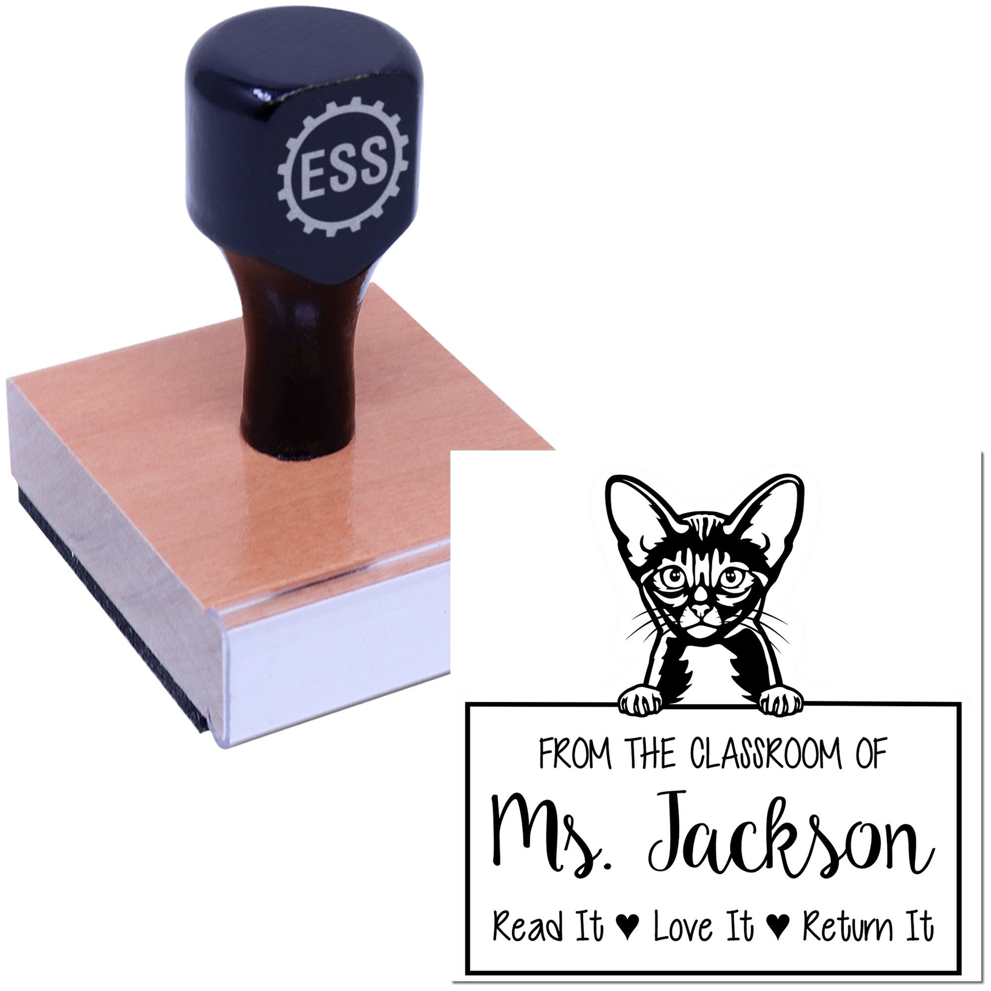 Cute Abyssinian Cat-Themed Teaching Stamper