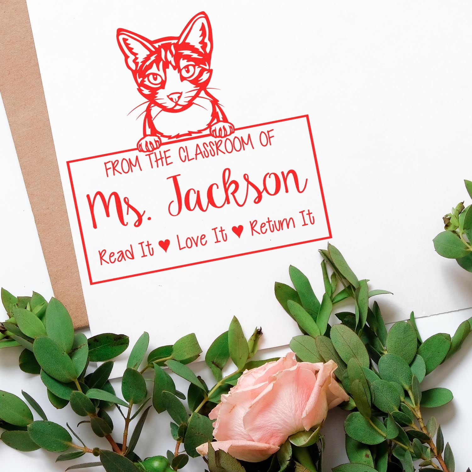 Aegean Cat Customized Teacher Identity Stamp - Engineer Seal Stamps