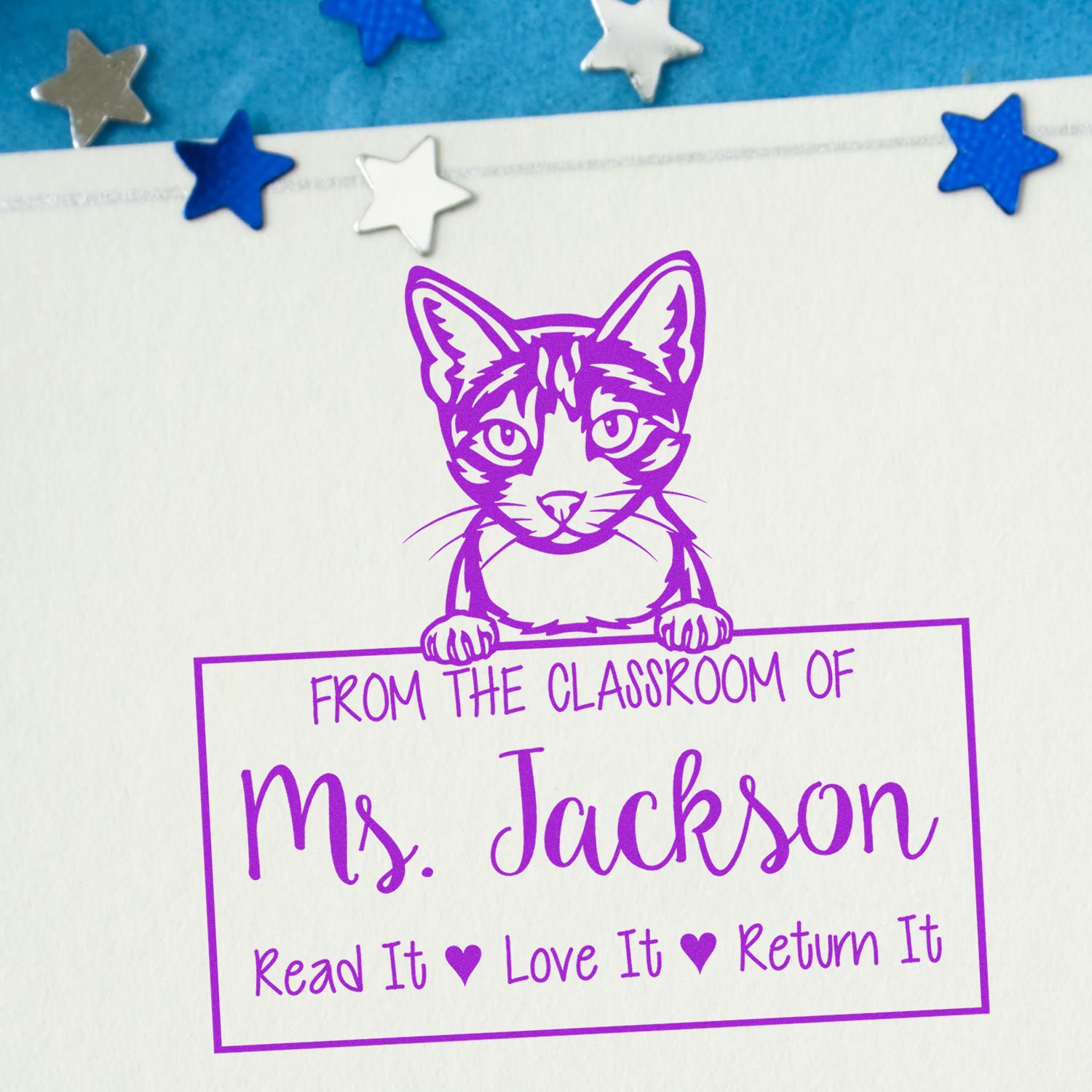Cute Aegean Cat-Themed Teaching Stamp - Engineer Seal Stamps