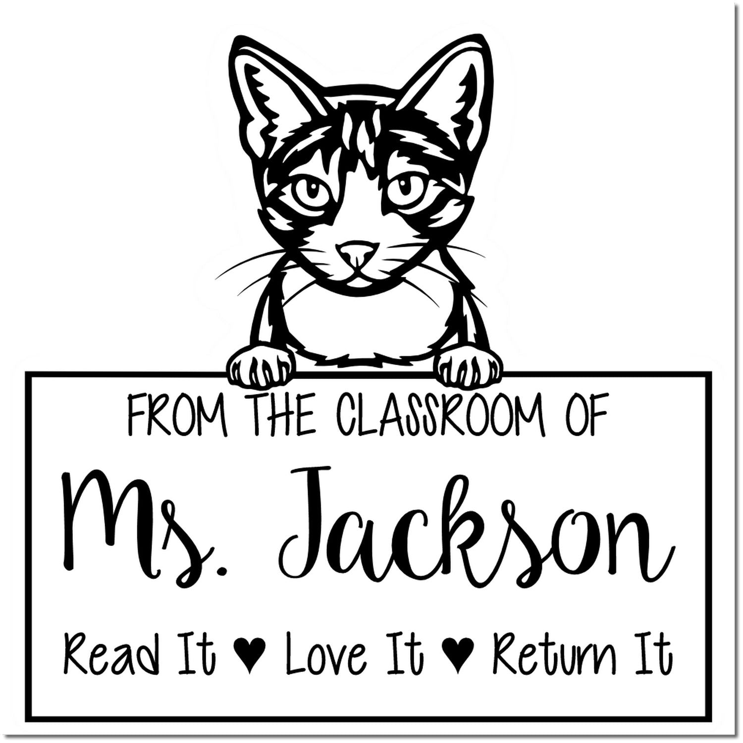 Cute Aegean Cat-Themed Teaching Stamp - Engineer Seal Stamps