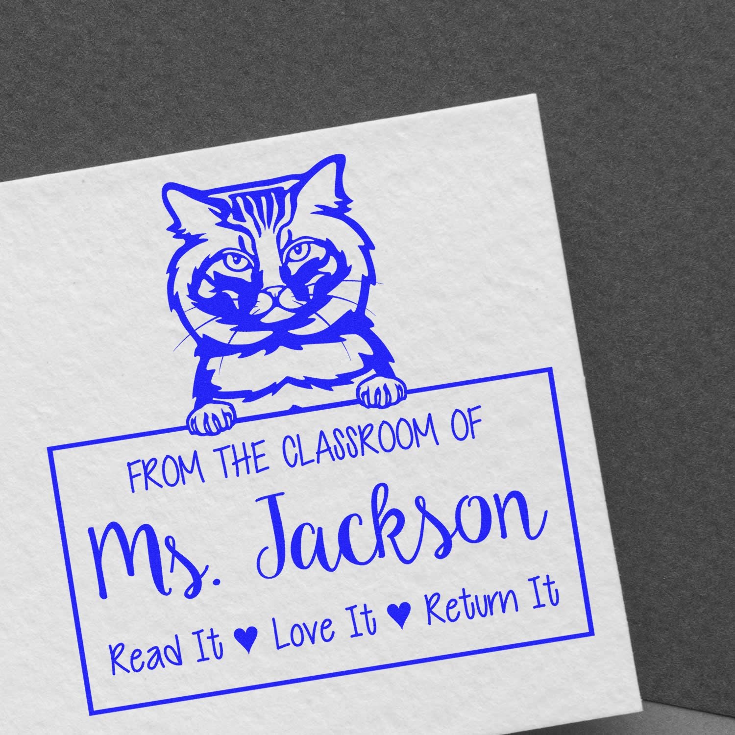 American Bobtail Cat Customized Book Identity Stamp - Engineer Seal Stamps