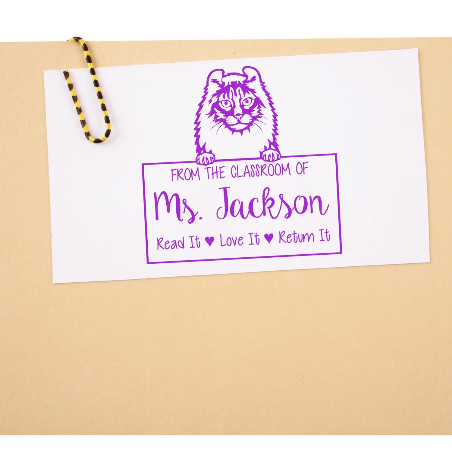 American Curl Cat Customized Teacher Desk Tools Stamp - Engineer Seal Stamps