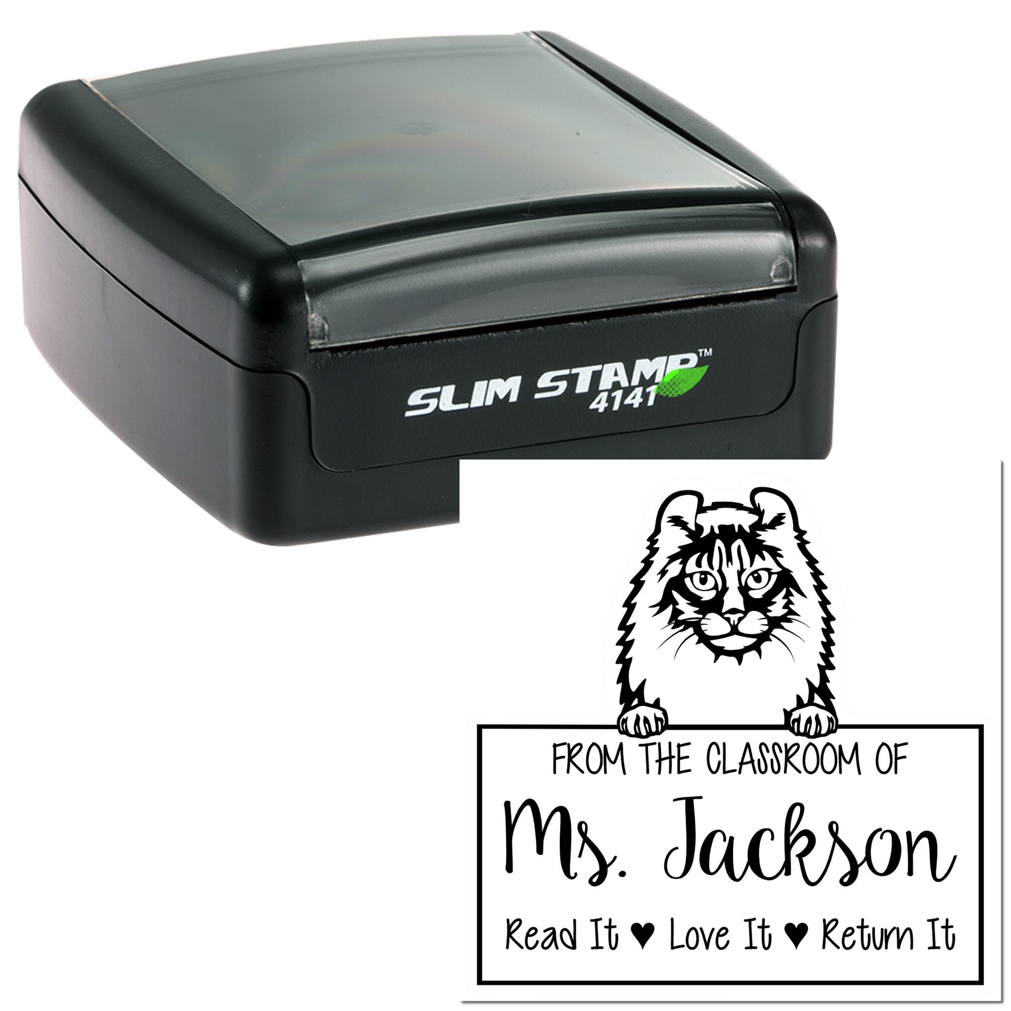 American Curl Cat Customized Teacher Desk Tools Stamp - Engineer Seal Stamps