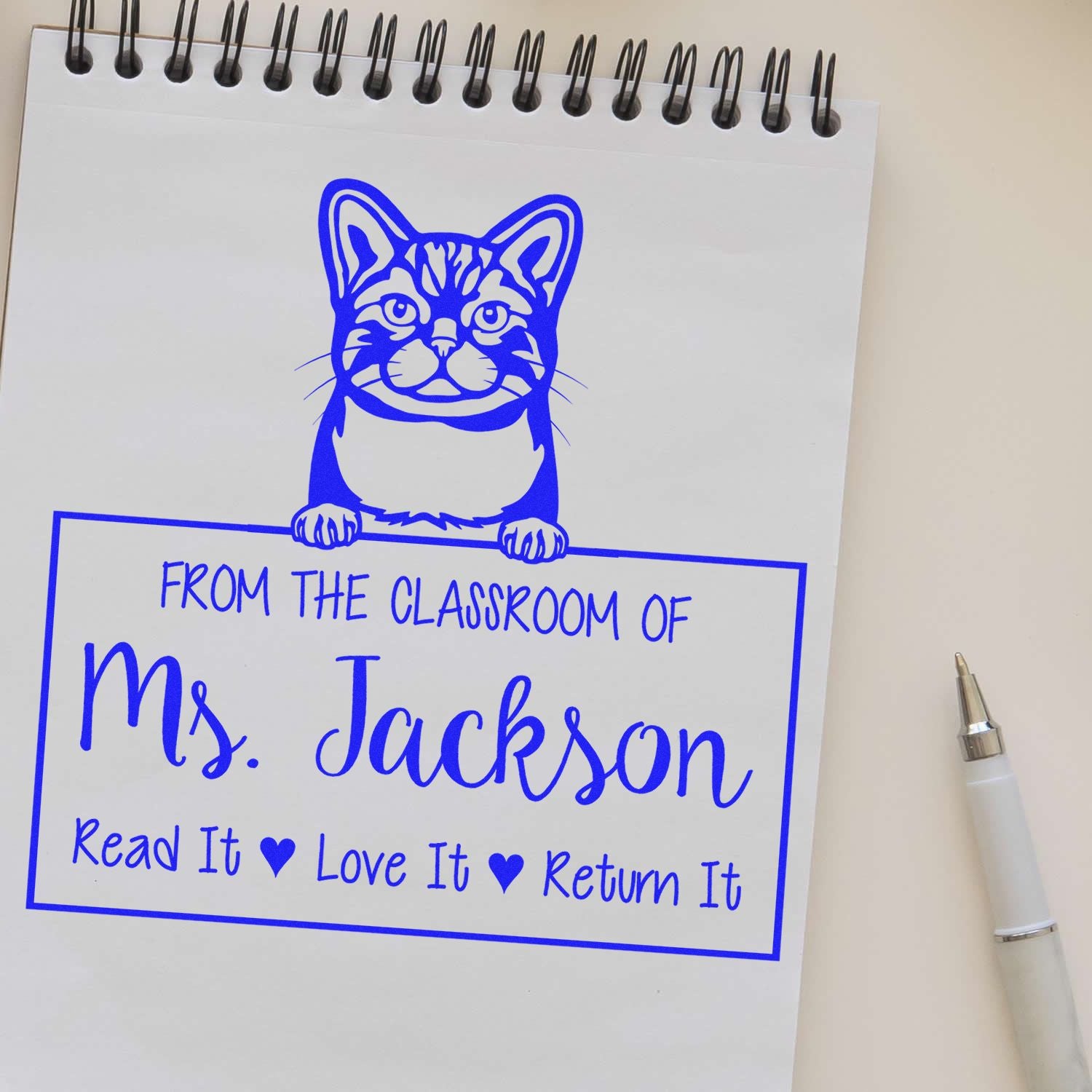 Cute American Wirehair Cat-Themed Teachers Stamp - Engineer Seal Stamps