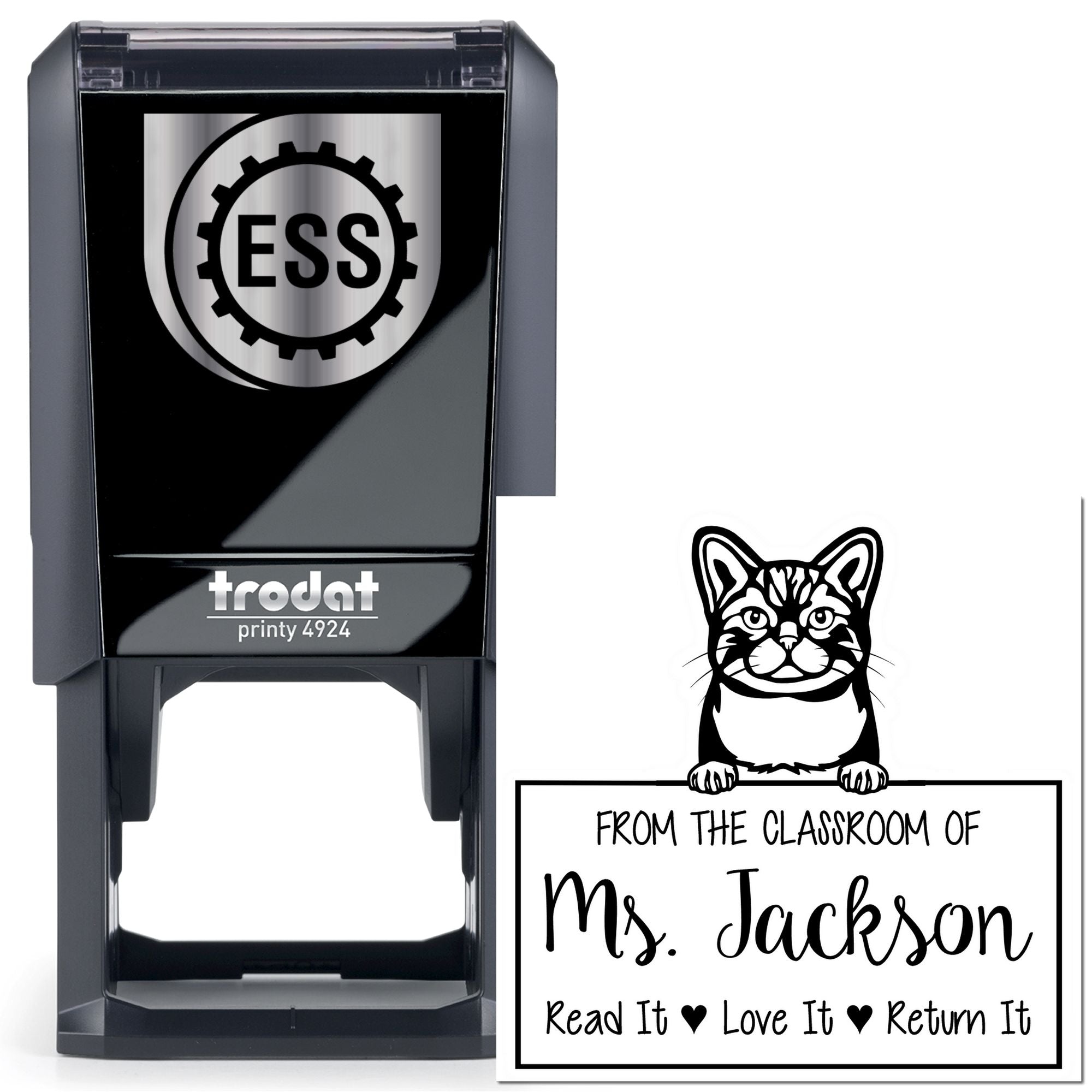 American Wirehair Cat-Themed Read It Love It Return It For Book Clubs Stamp - Engineer Seal Stamps