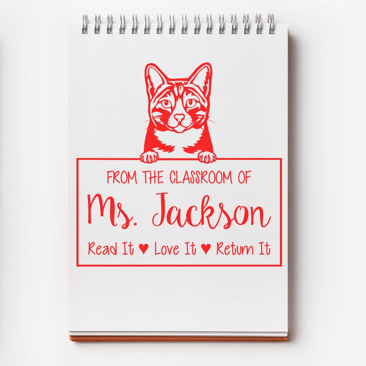 Arabian Mau Cat-Themed Read It Love It Return It Customized Stamper - Engineer Seal Stamps