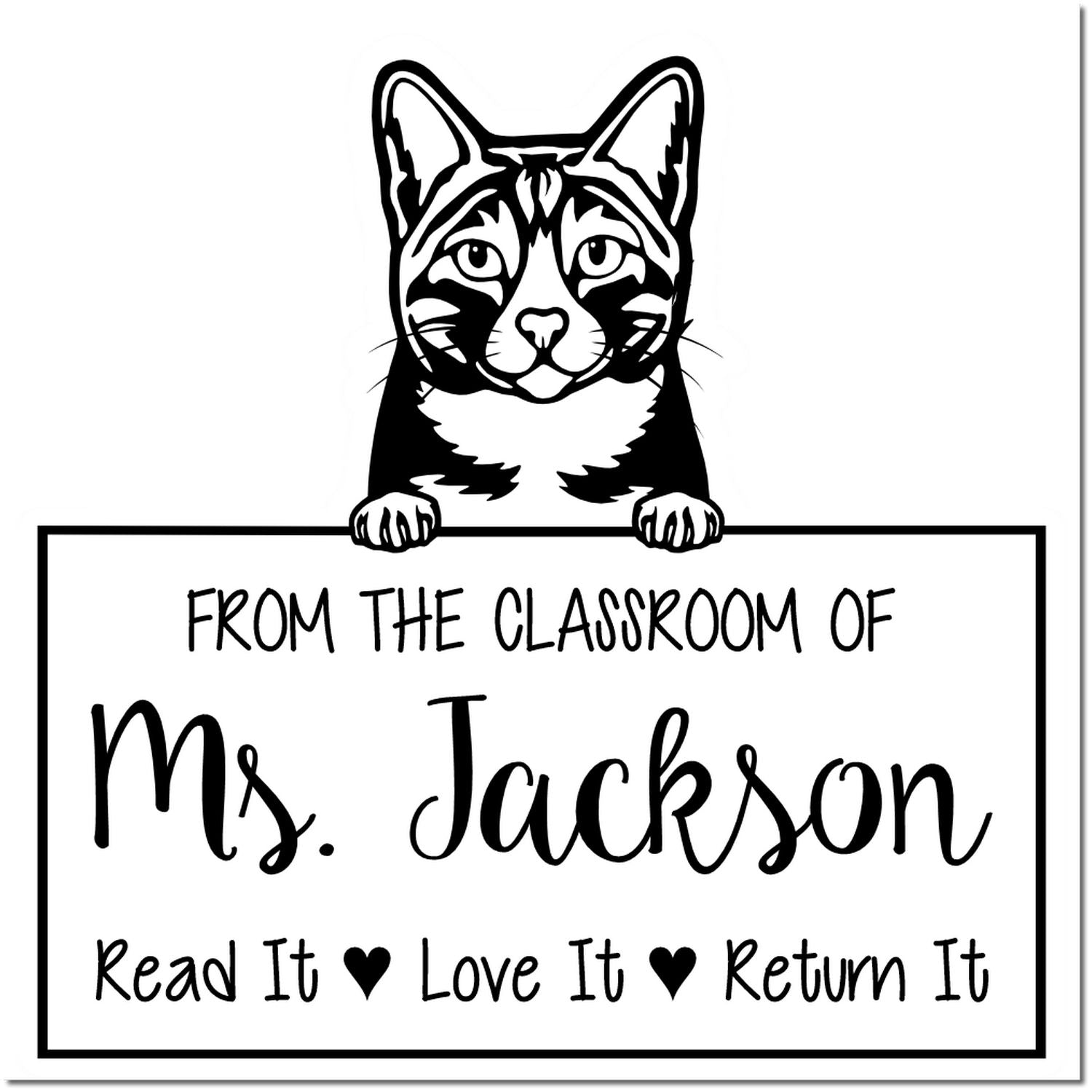 Cute Arabian Mau Cat-Themed Teacher Stamp Stamper - Engineer Seal Stamps