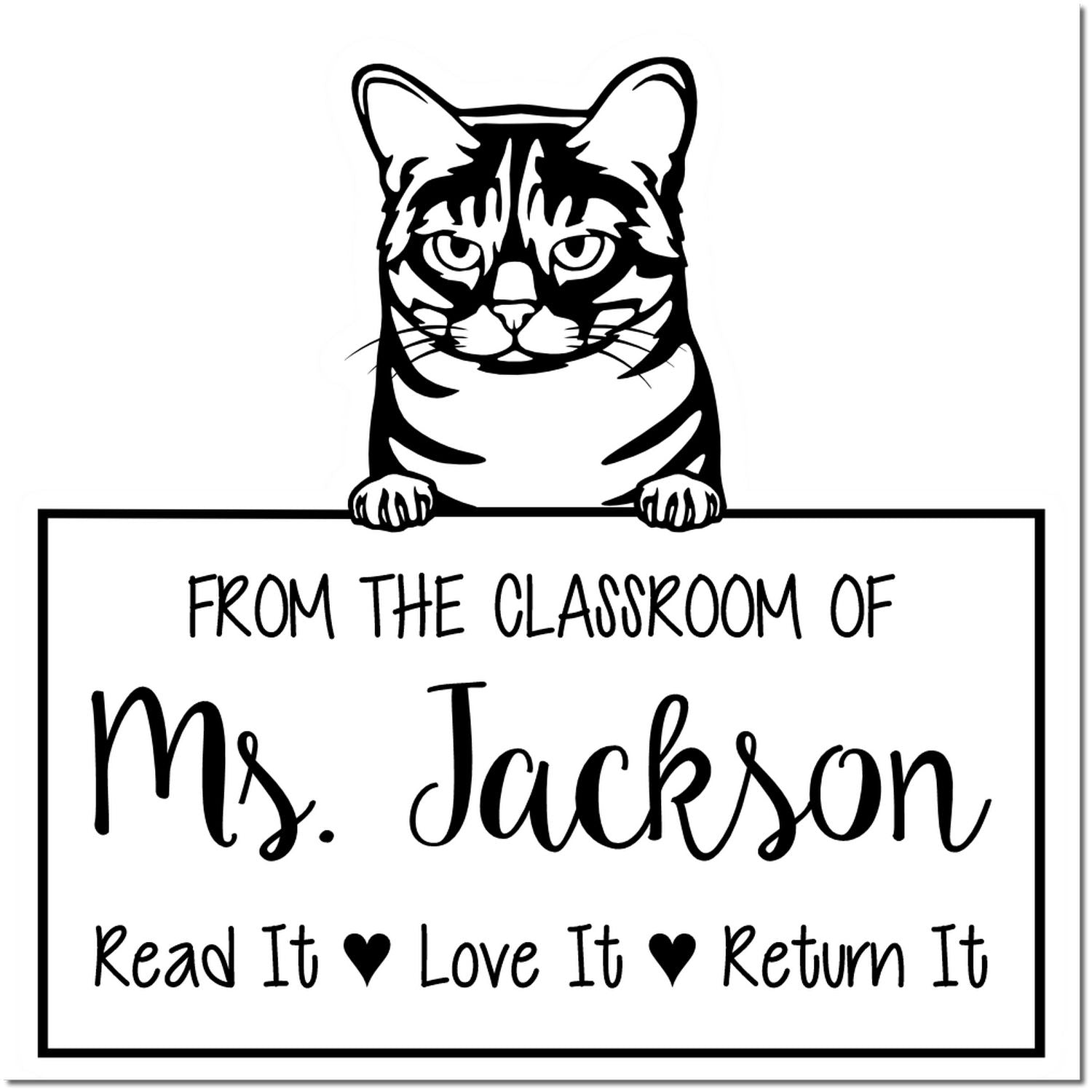 Cute Australian Mist Cat-Themed Teacher Stamp For Classroom Stamper - Engineer Seal Stamps