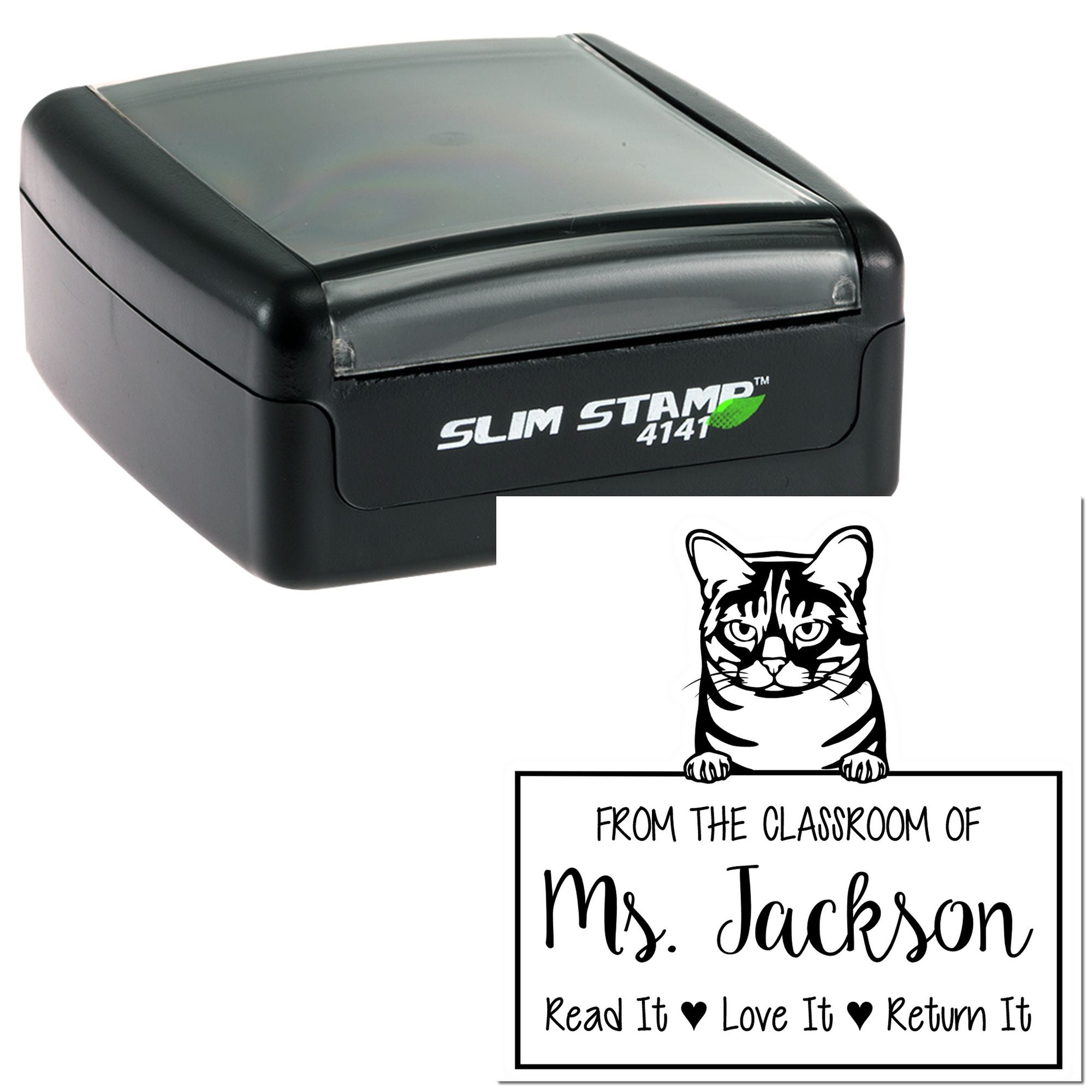 Australian Mist Cat Customized With Teacher Name Stamp - Engineer Seal Stamps